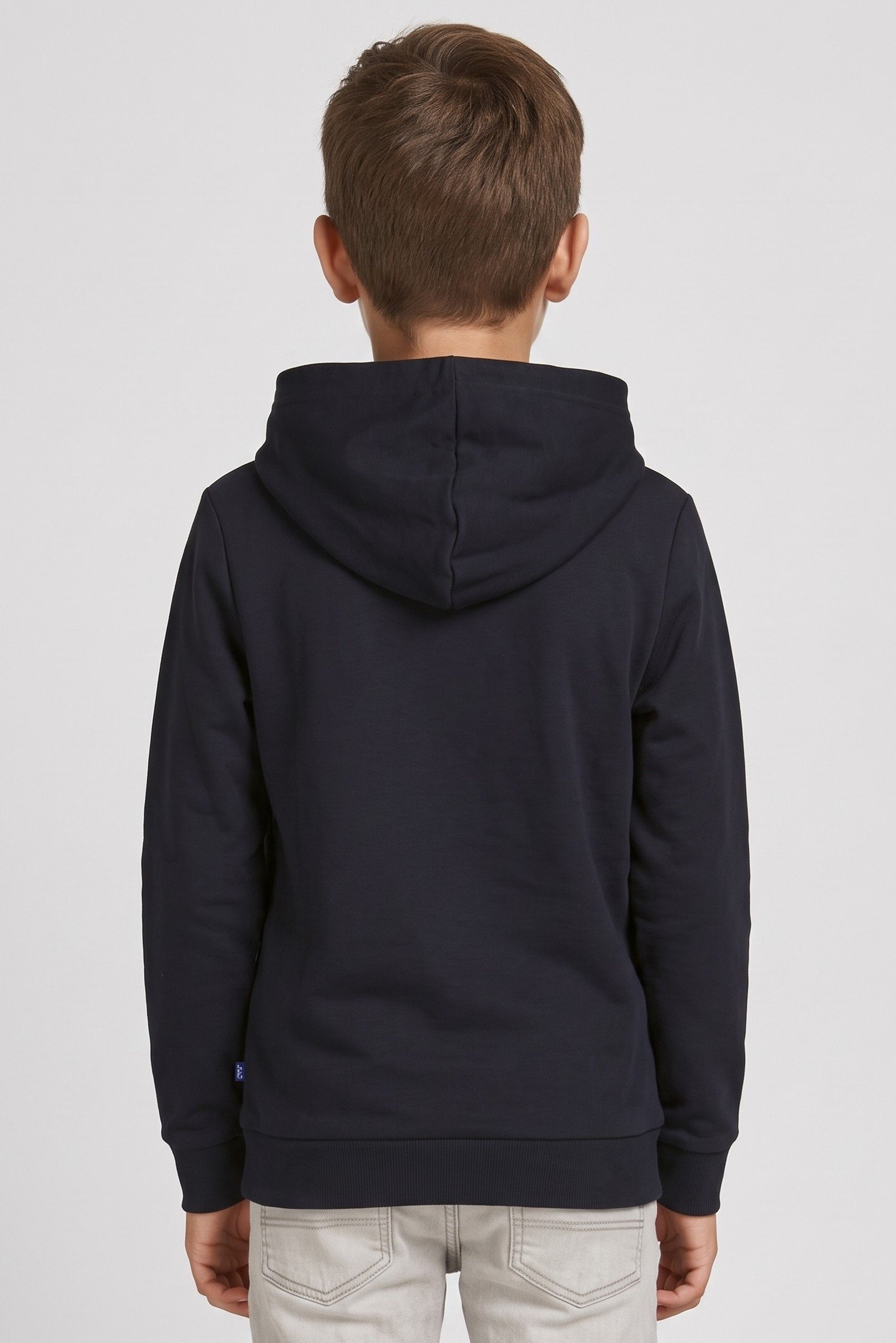 Kids Boy Graphic Print Long Sleeve Hoodie, Navy