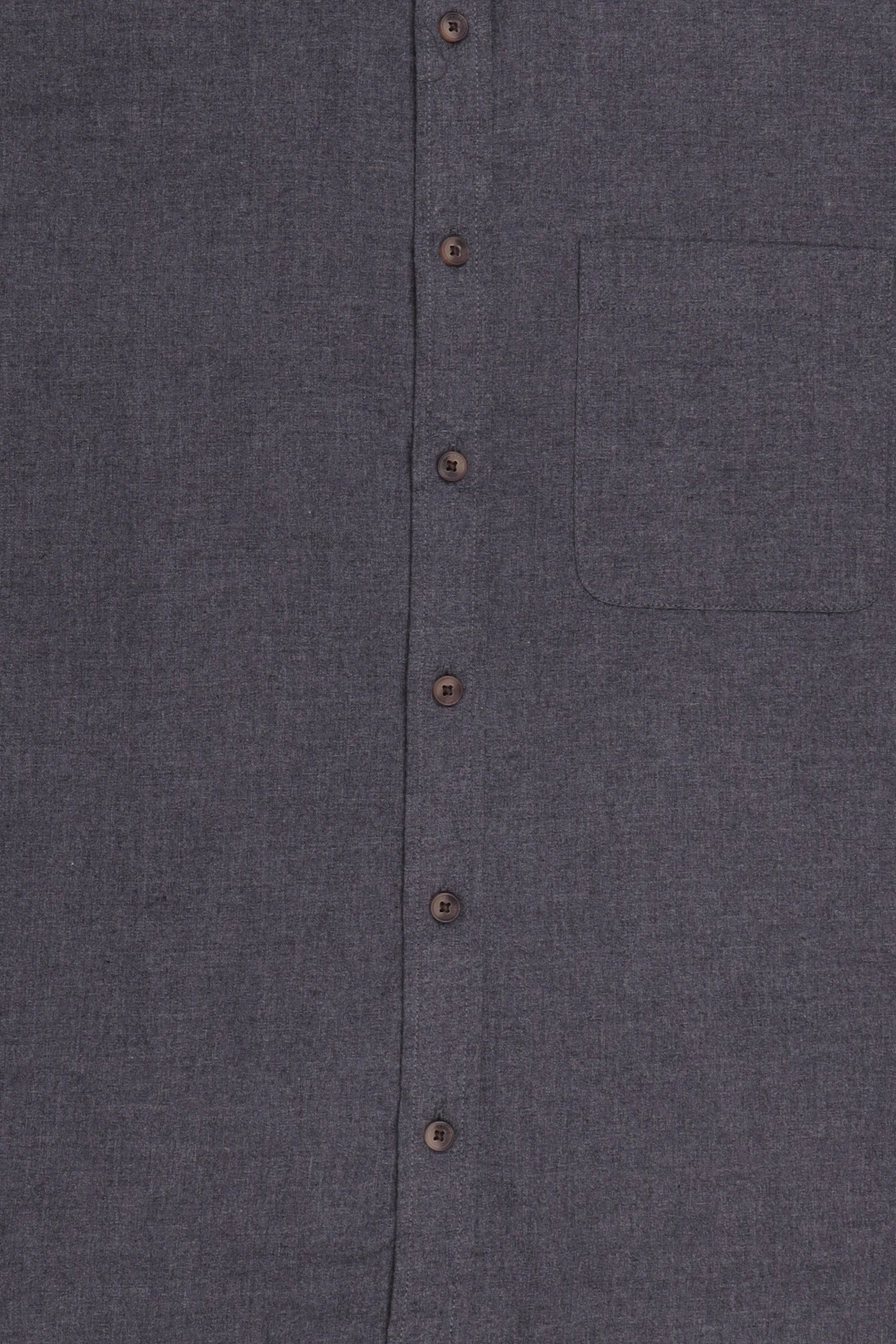 Men Regular Fit Plain Long Sleeve Casual Shirt, Dark Grey