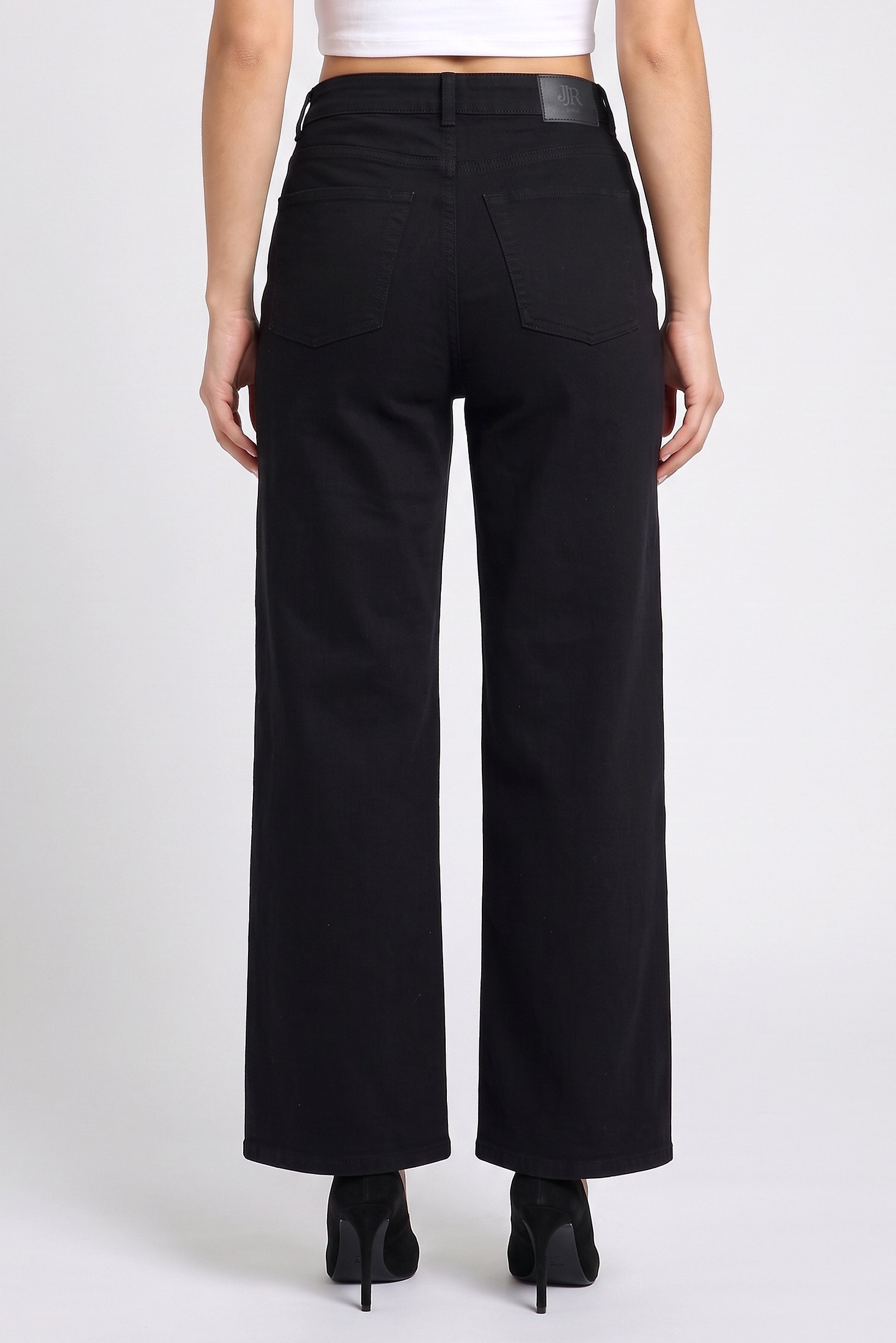 Women Regular Fit Solid Stretchable Jeans, Black