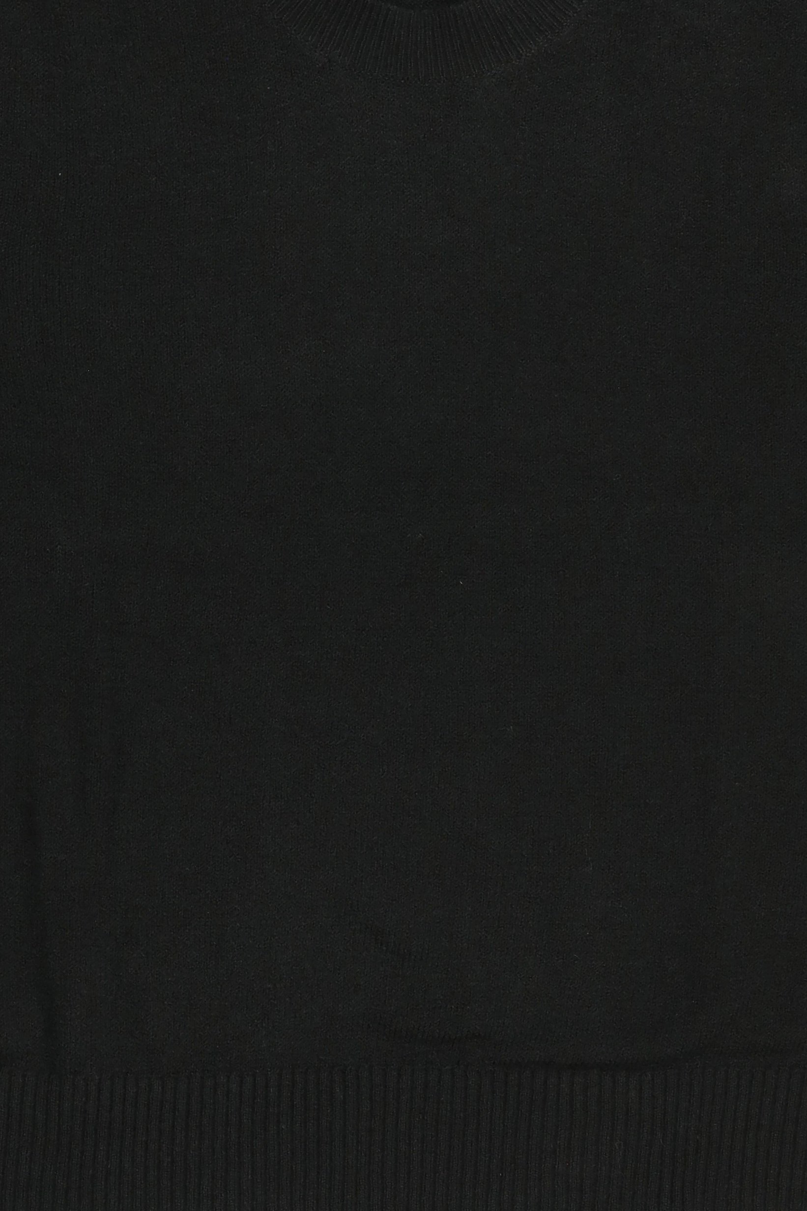 Women Crew Neck Knitted Sweater, Black