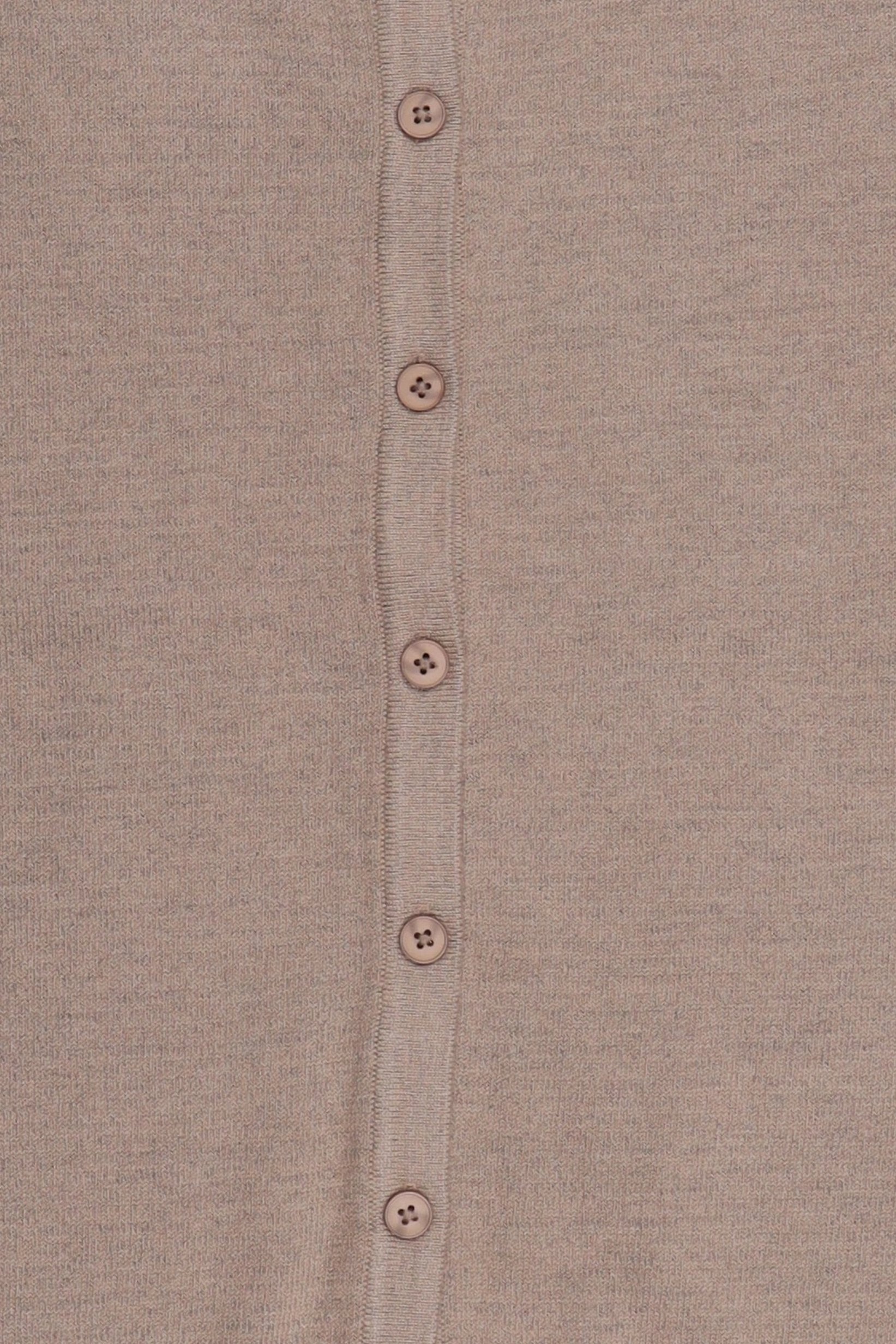 Women Crew Neck Knitted Cardigan, Tan