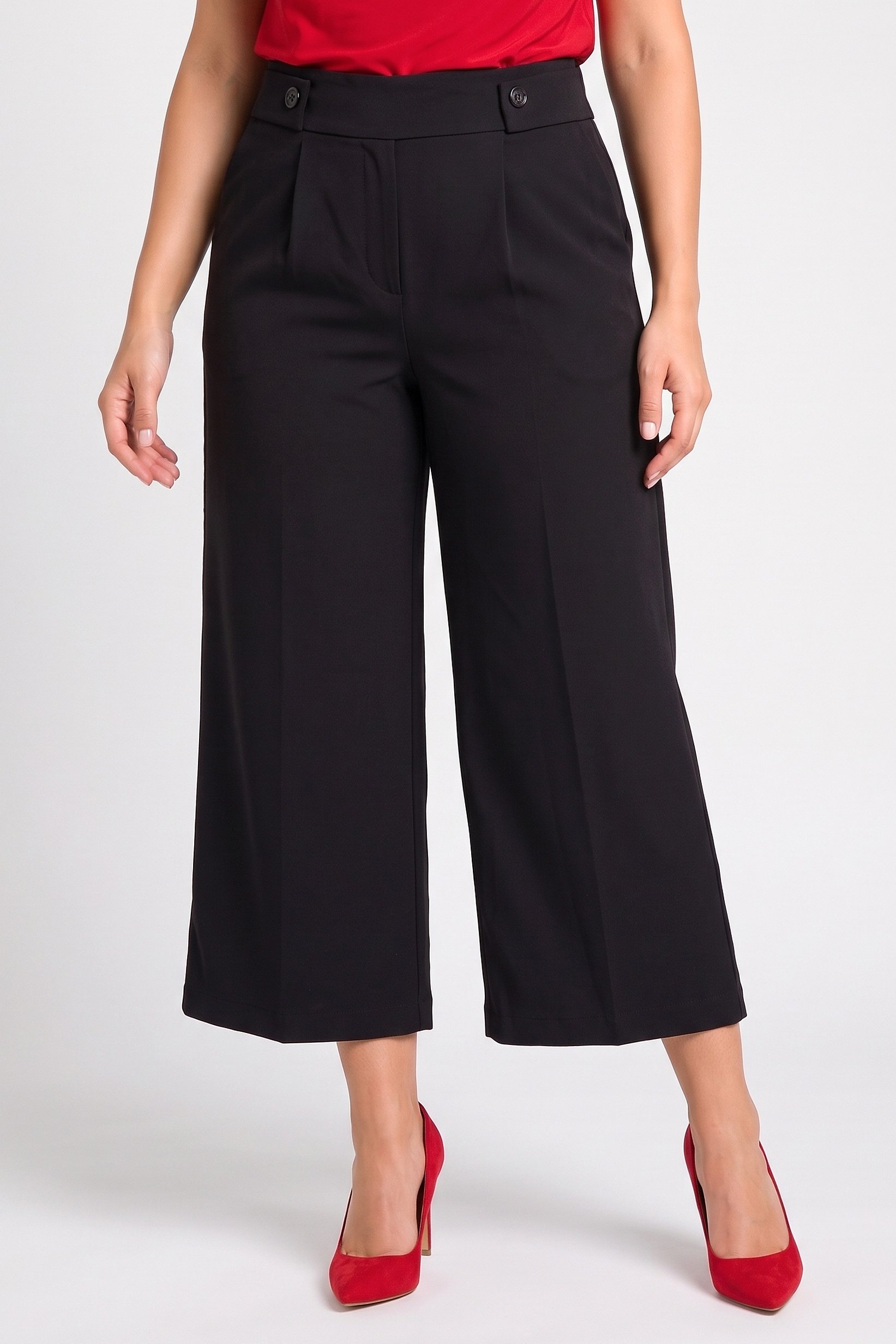 Women Regular Fit Solid Wide Leg Pants, Pants