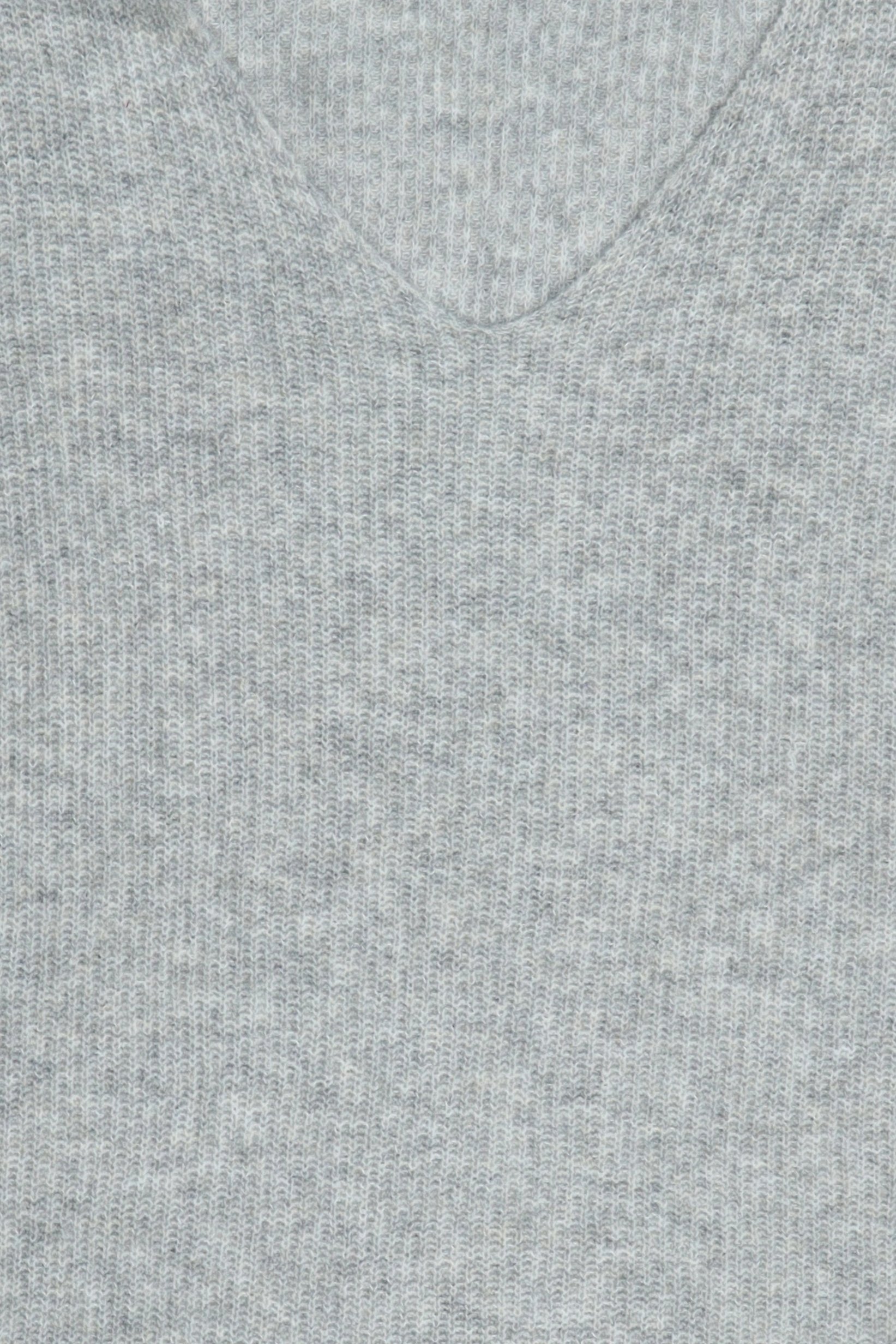 Women V-Neck Knitted Sweater, Heather Grey