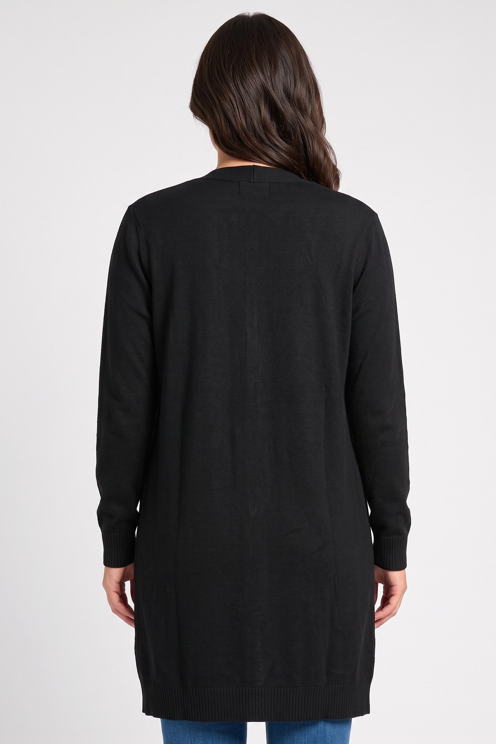 Women Knitted Long Sleeve Cardigan, Black