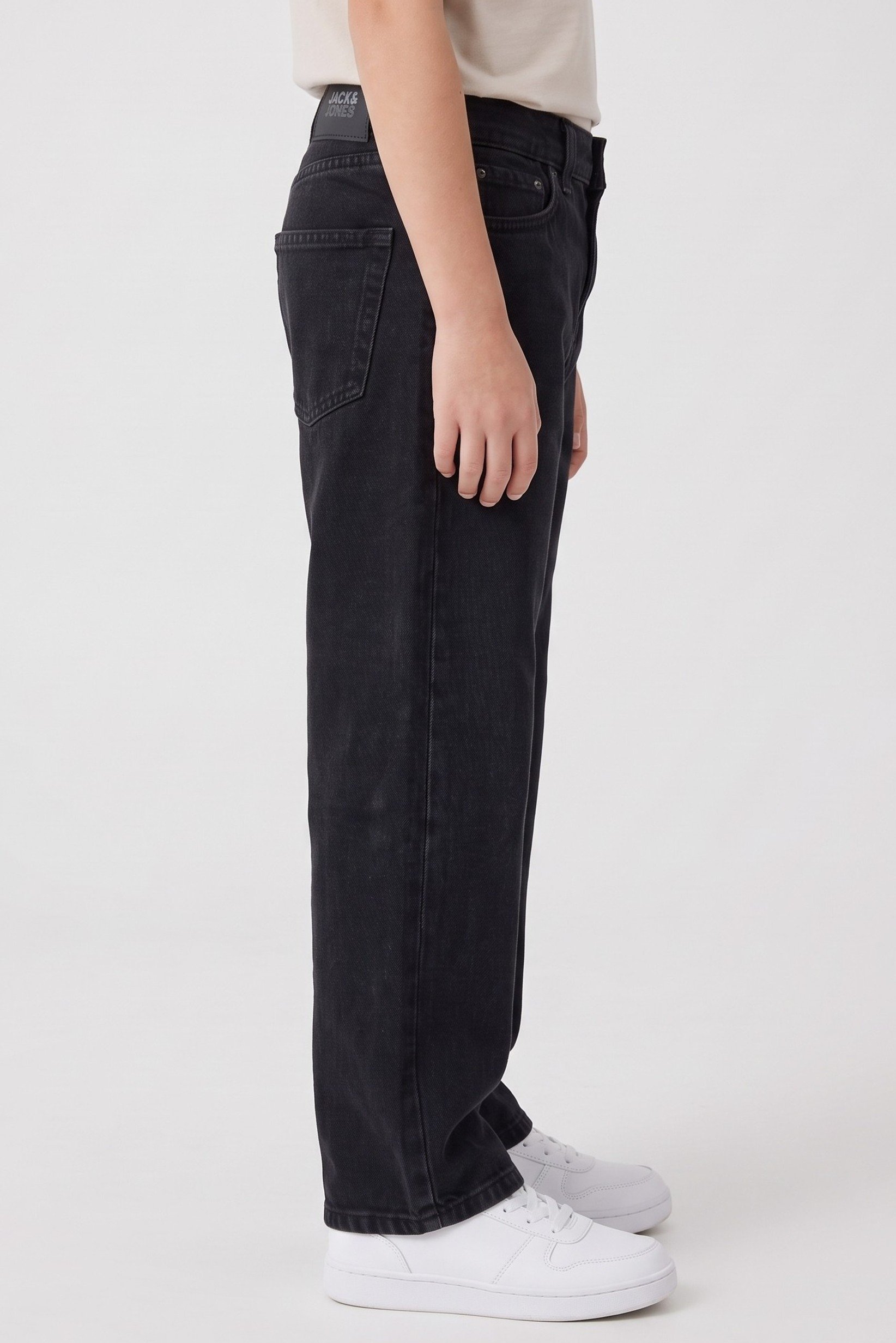 Kids Boy Regular Fit Solid Non Stretch Jeans, Black