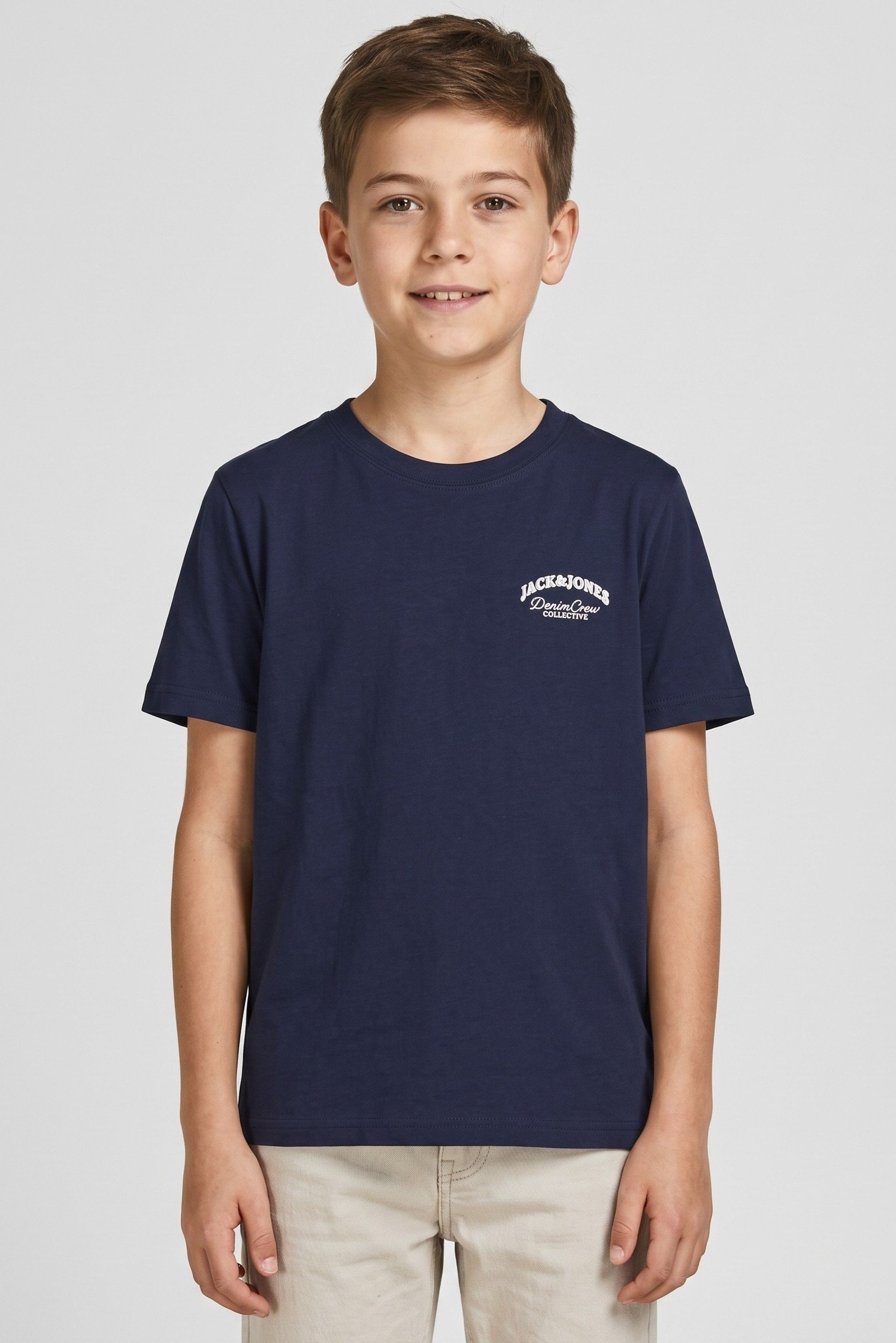 Kids Boy Crew Neck Short Sleeve Graphic Print T-Shirt, Navy