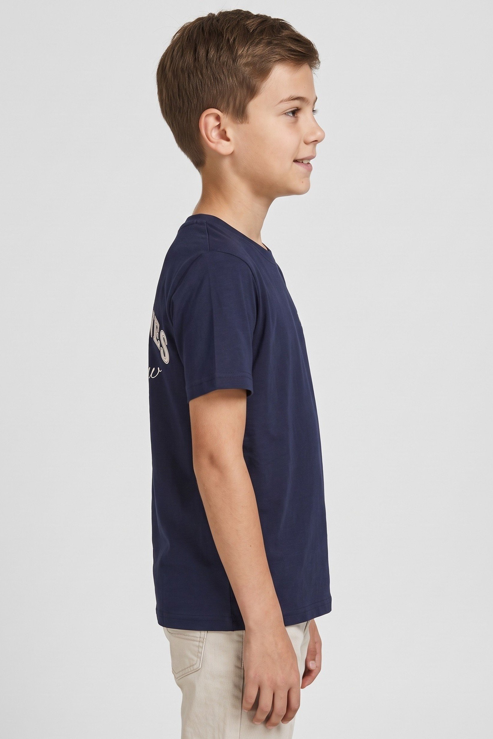 Kids Boy Crew Neck Short Sleeve Graphic Print T-Shirt, Navy