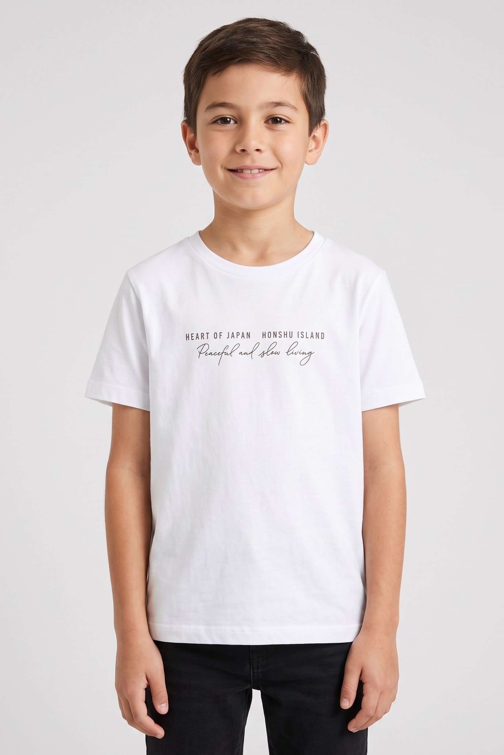 Kids Boy Short Sleeve Graphic Print T-Shirt, White