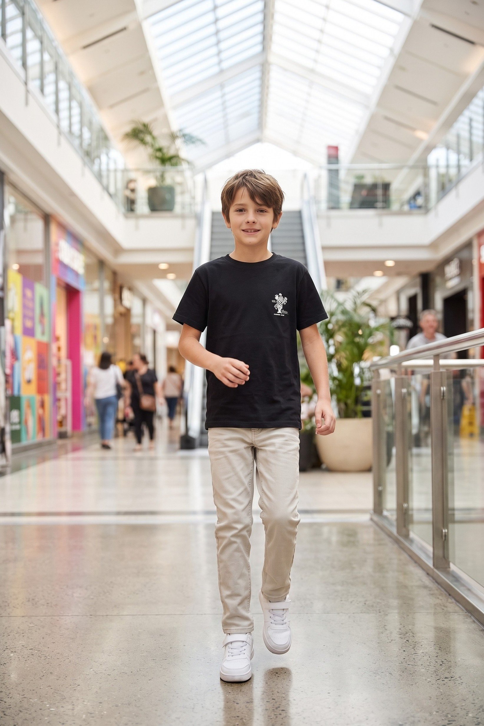 Kids Boy Short Sleeve Graphic Print T-Shirt, Black