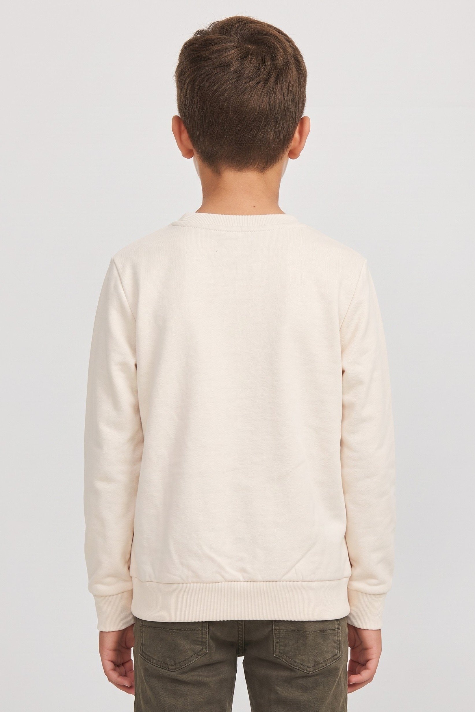 Kids Boy Graphic Print Long Sleeve Sweatshirt, Light Beige