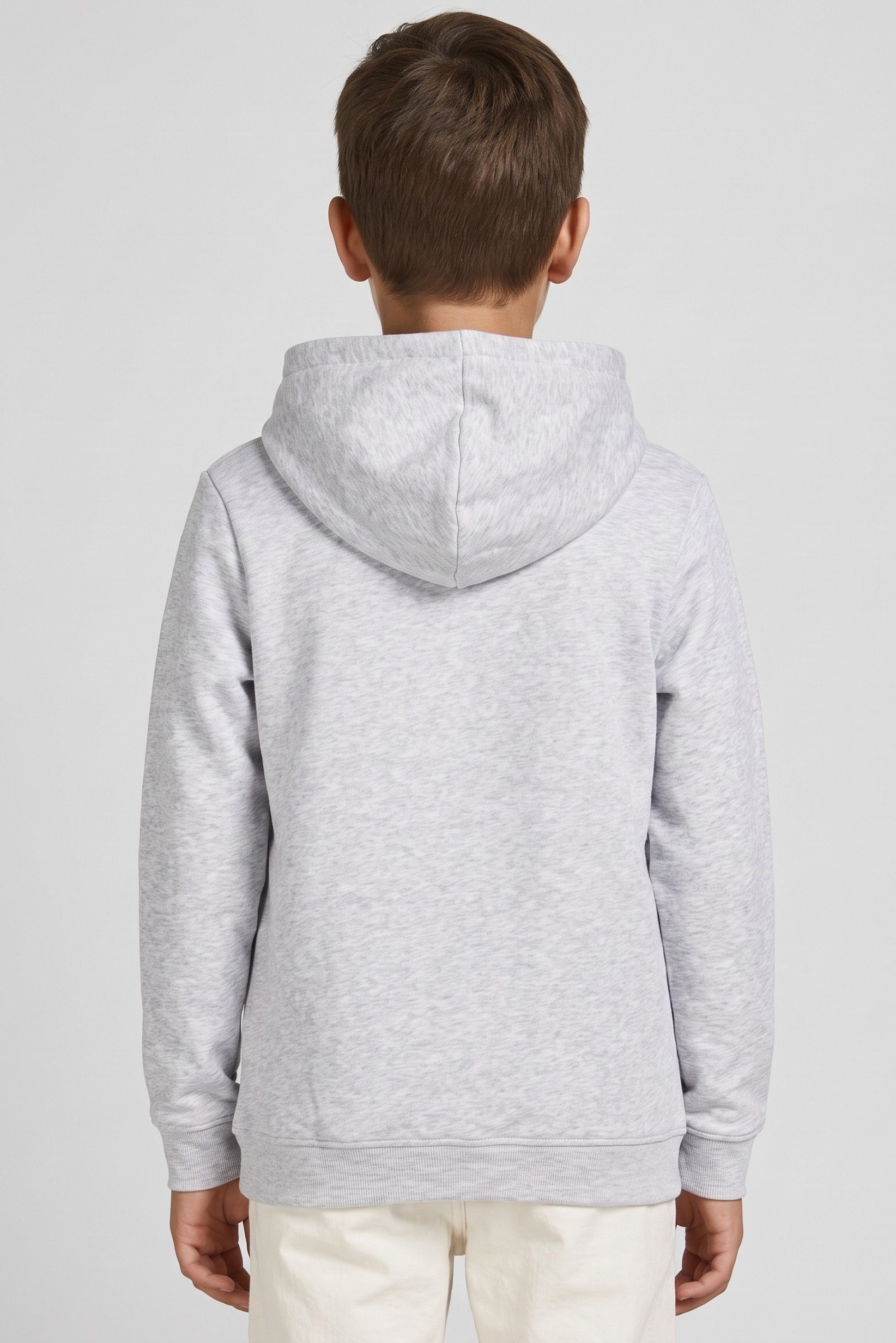 Kids Boy Graphic Printed Long Sleeve Hoodie, Light Grey