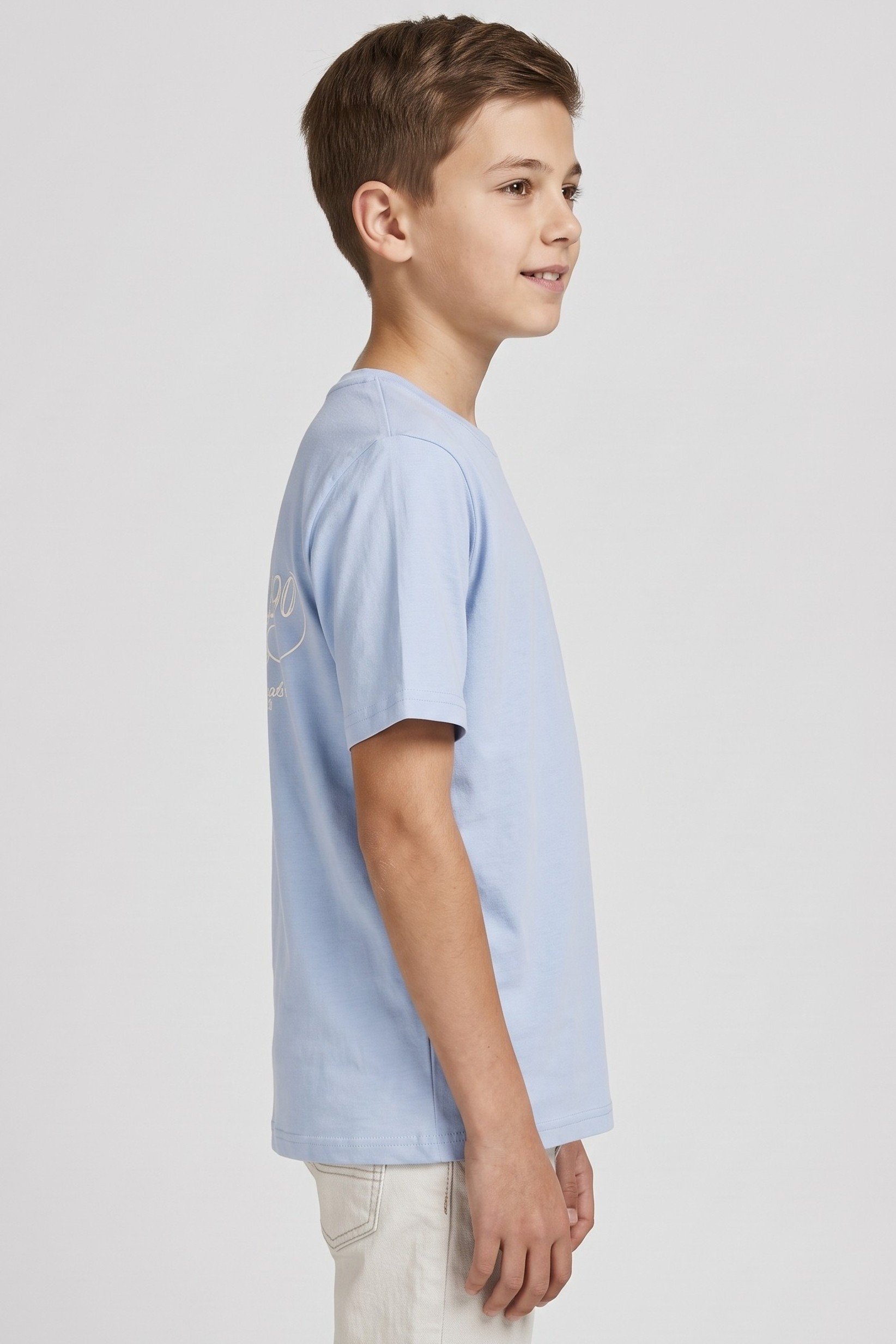 Kids Boy Crew Neck Short Sleeve Graphic Print T-Shirt, Sky Blue