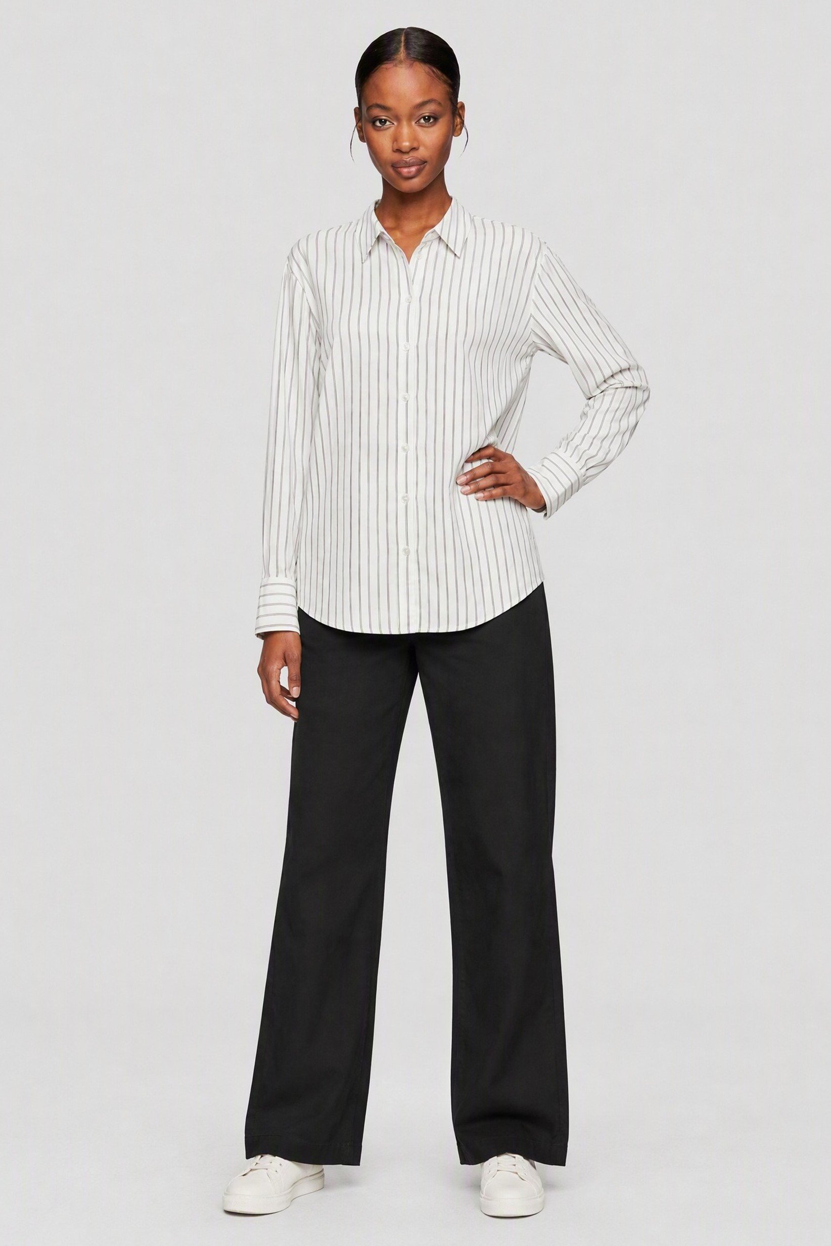Women Regular Fit Stripe Long Sleeve Shirt, Multicolor