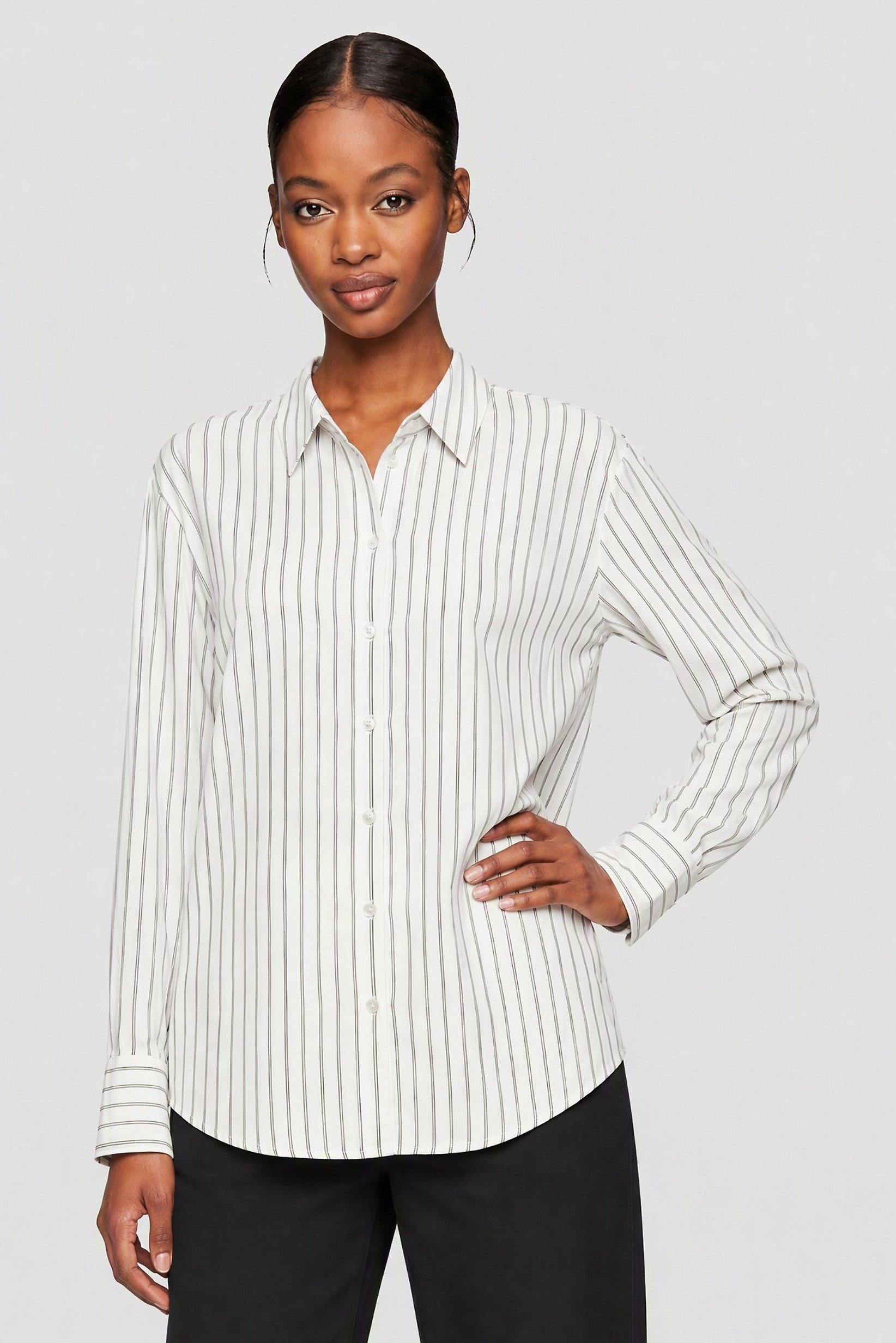 Women Regular Fit Stripe Long Sleeve Shirt, Multicolor