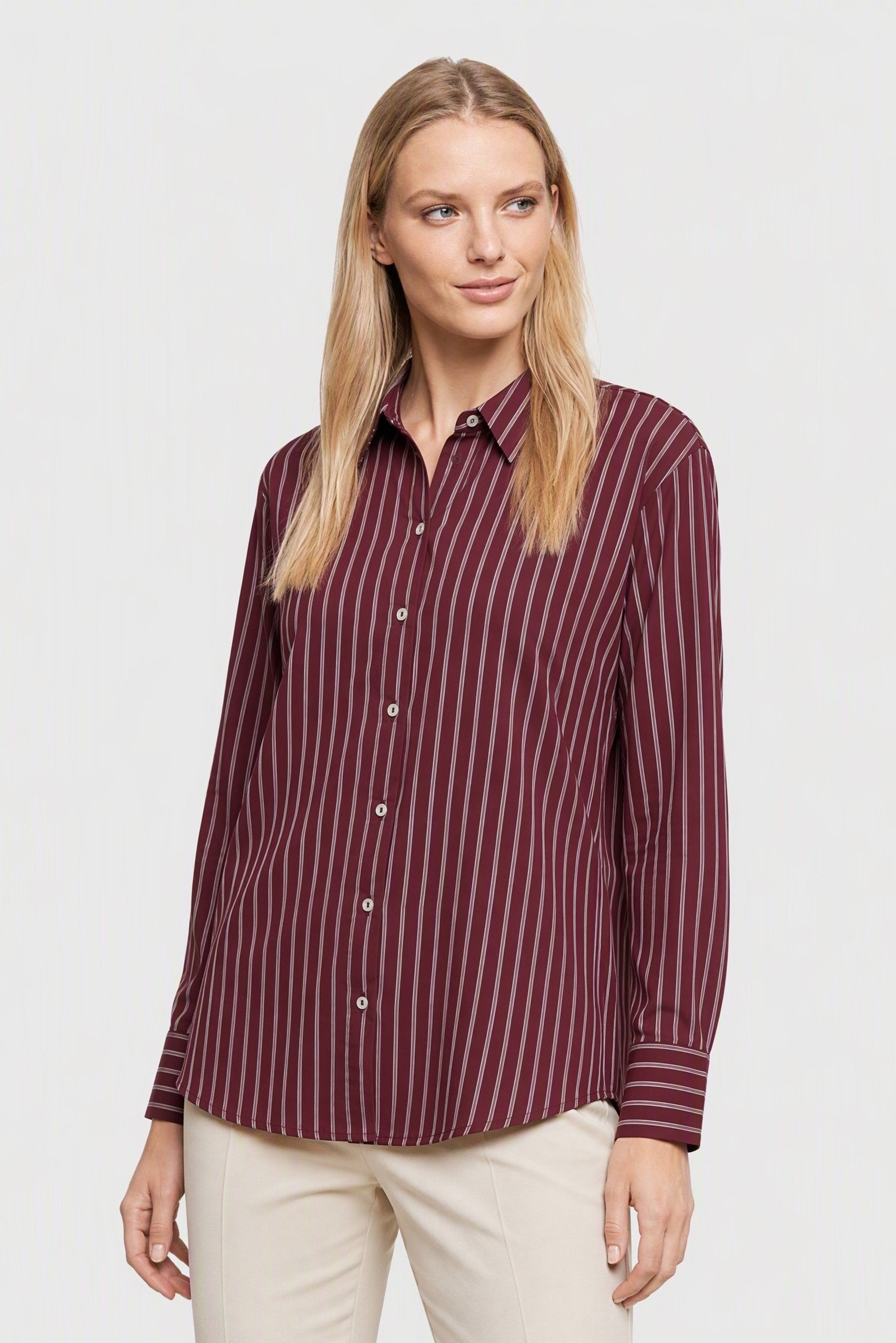 Women Regular Fit Stripe Long Sleeve Shirt, Multicolor