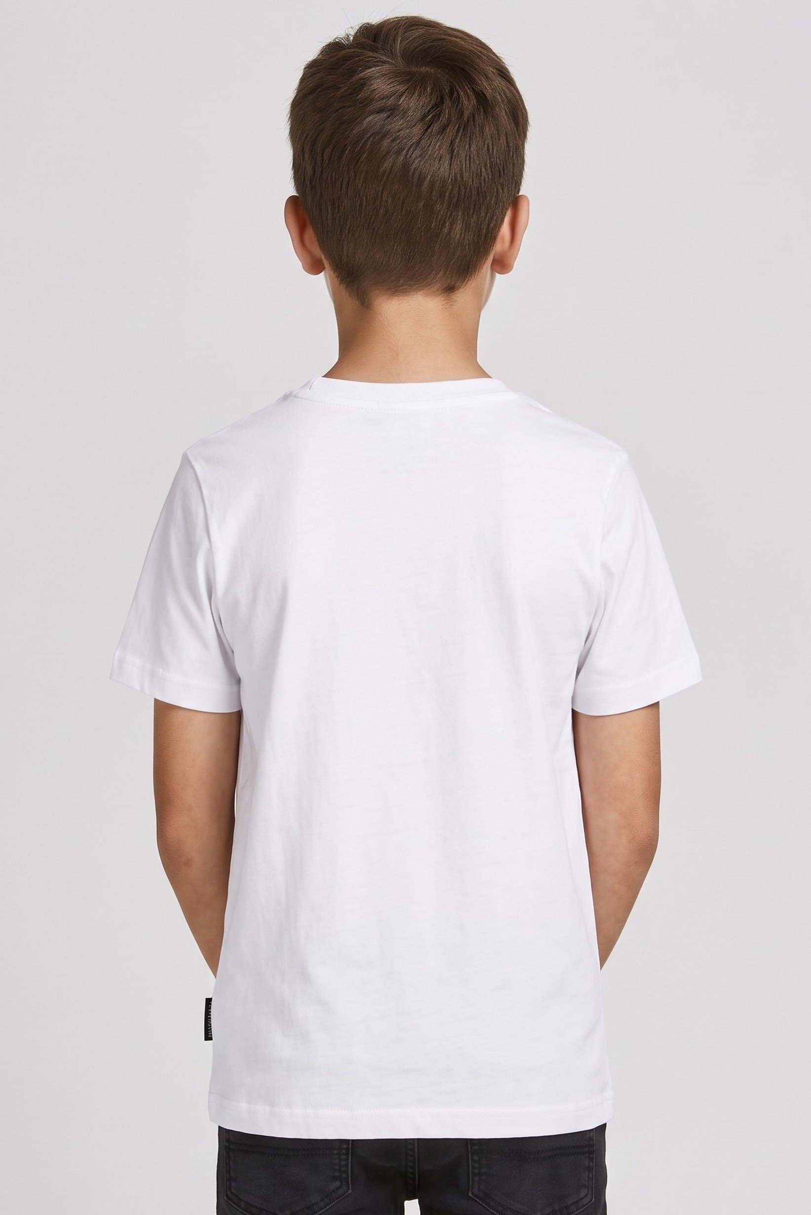 Kids Boy Short Sleeve Brand Logo T-Shirt, White