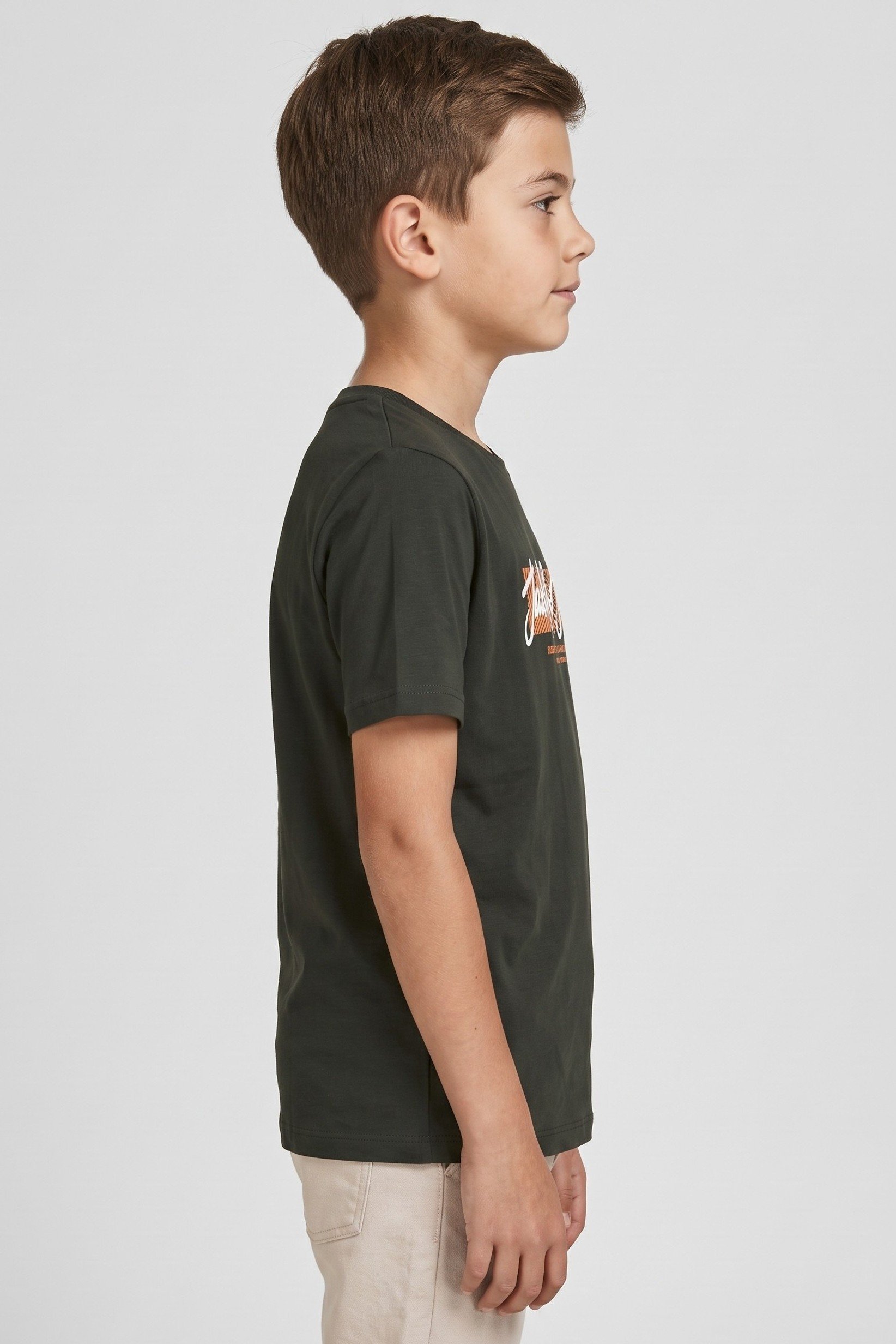 Kids Boy Crew Neck Short Sleeve Graphic Print T-Shirt, Dark Green