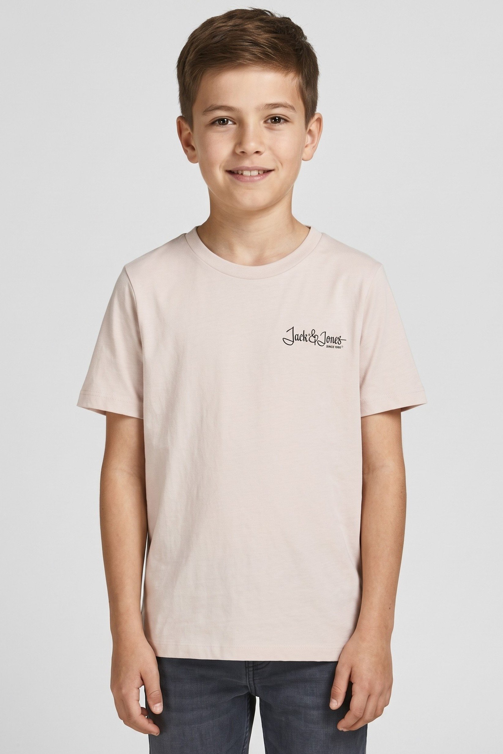 Kids Boy Crew Neck Short Sleeve Graphic Print T-Shirt, Beige