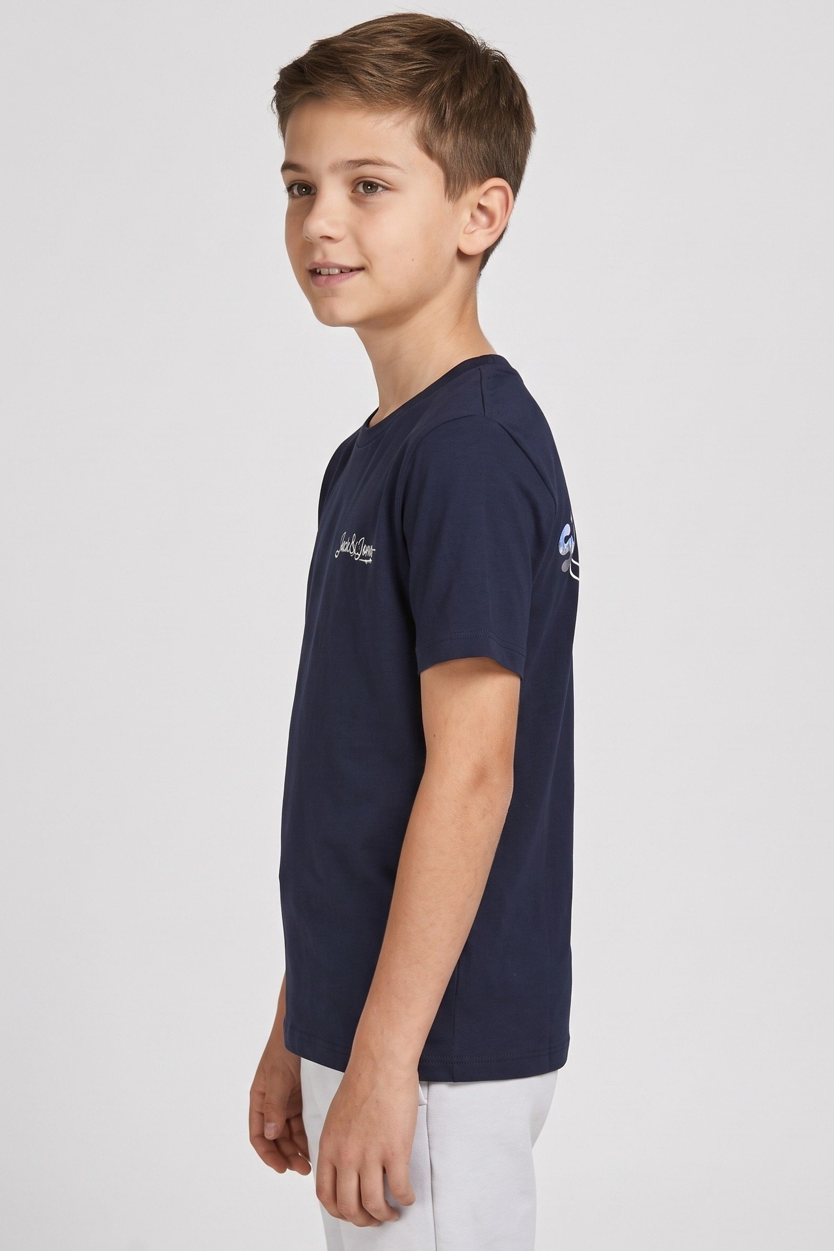 Kids Boy Crew Neck Short Sleeve Graphic Print T-Shirt, Navy