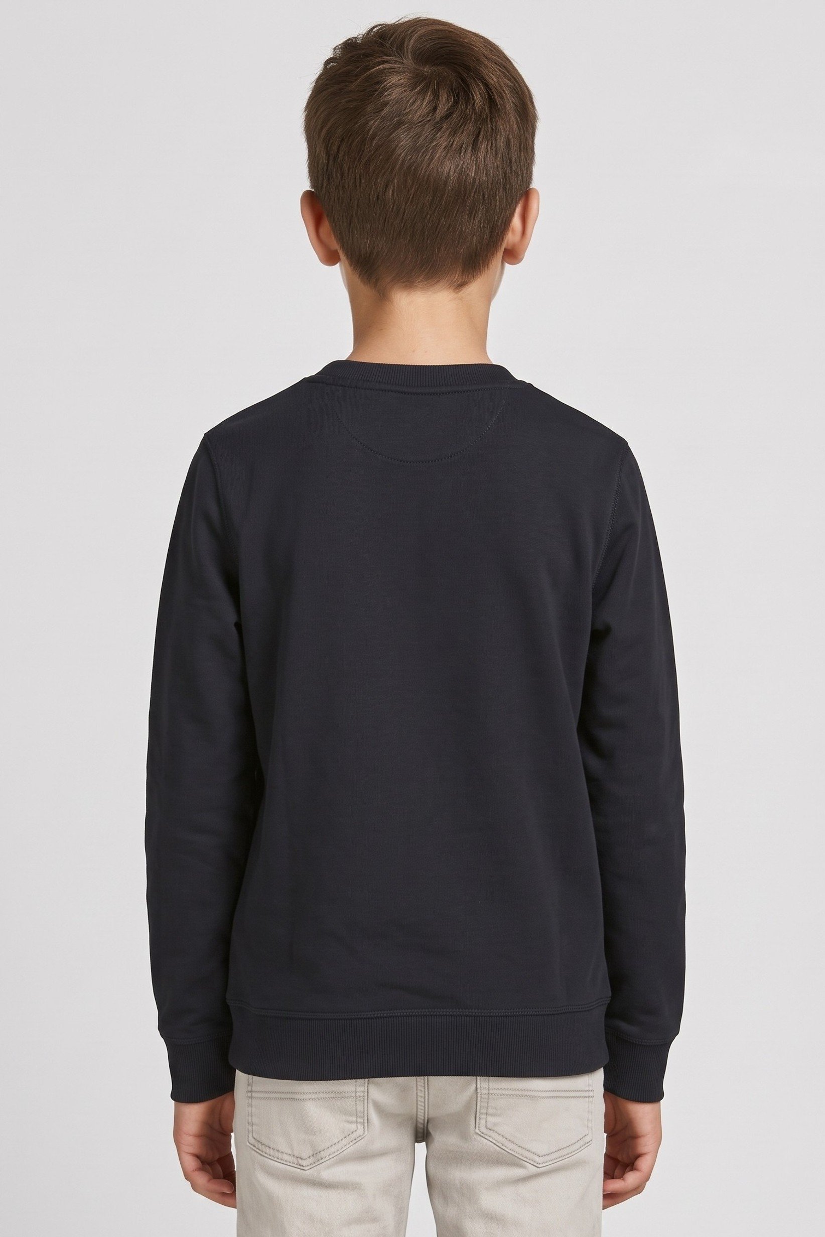 Kids Boys Brand Logo Long Sleeve Sweatshirt, Dark Green