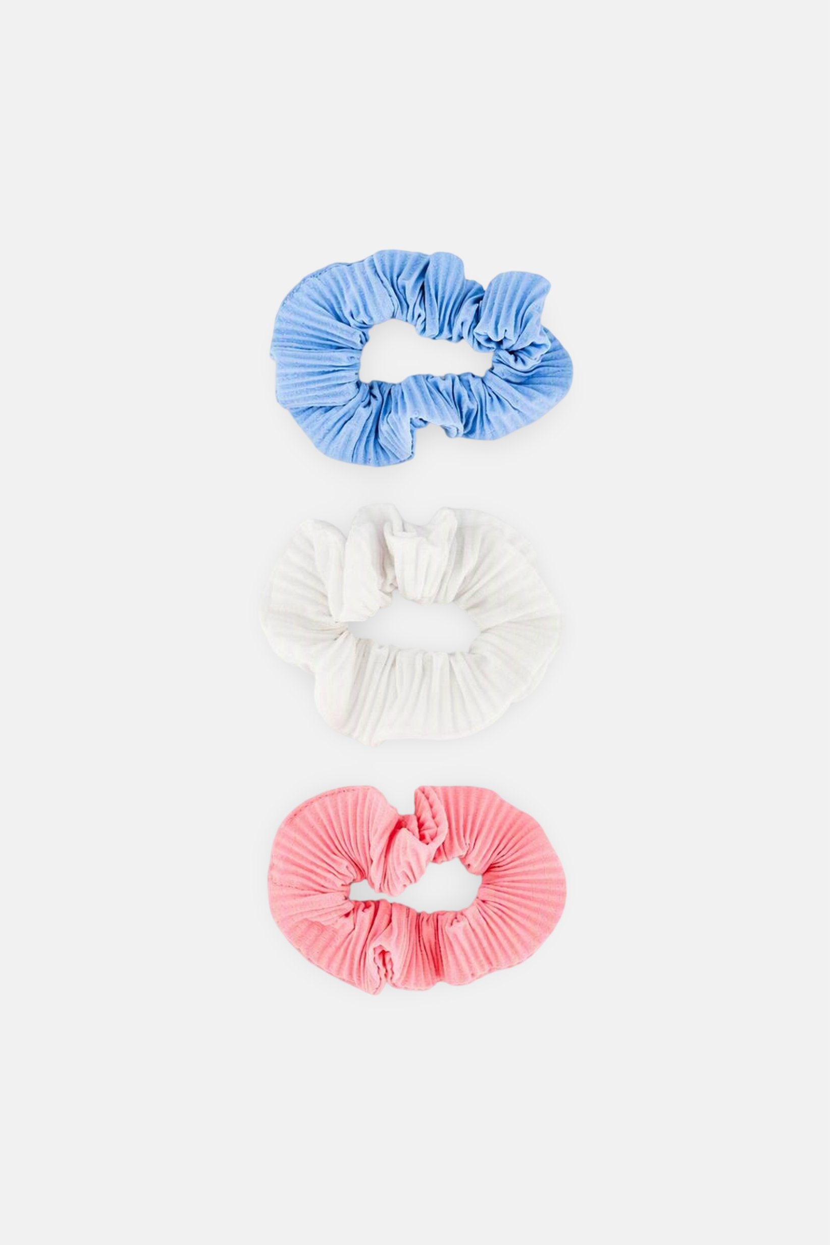 Kids Girl 3 Pcs Textured Scrunchies, Multicolor
