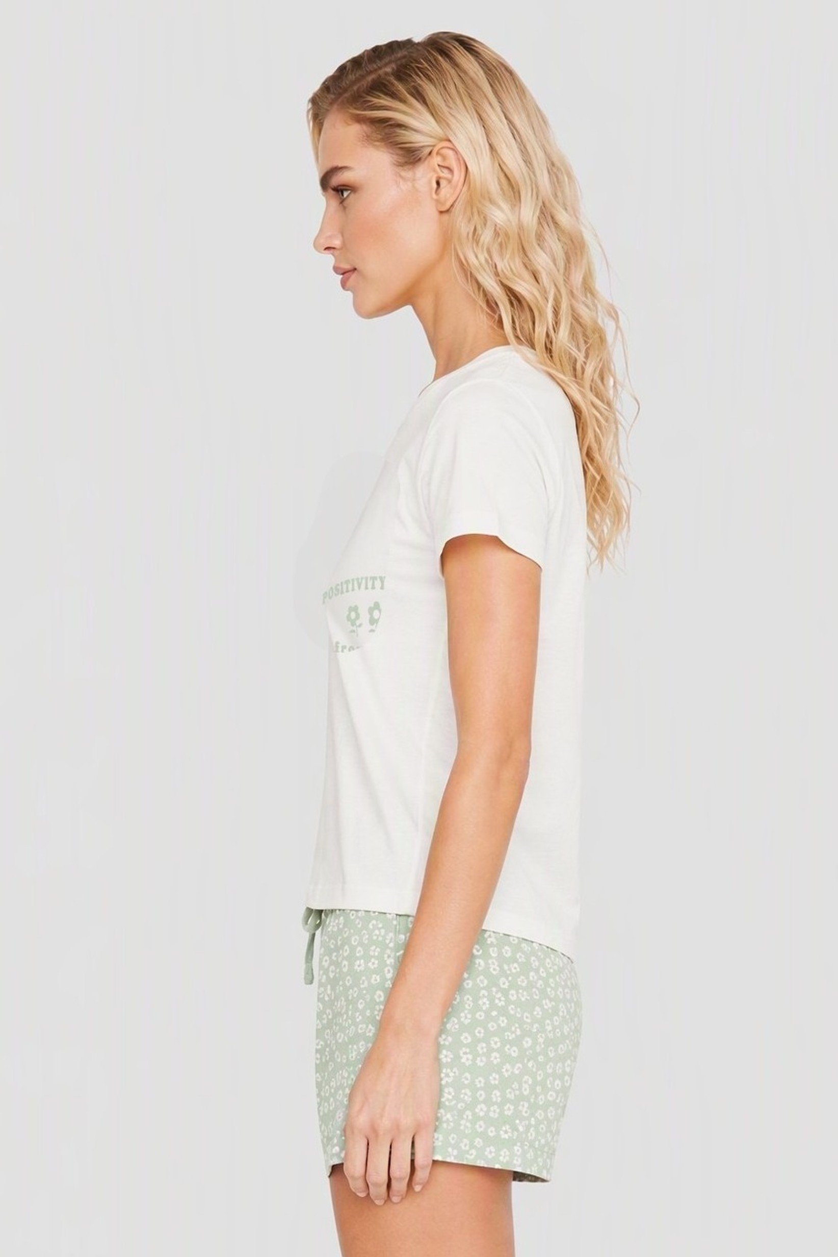Women 2 Pieces Graphic Print T-Shirt And Shorts Sleepwear Set, Multicolor