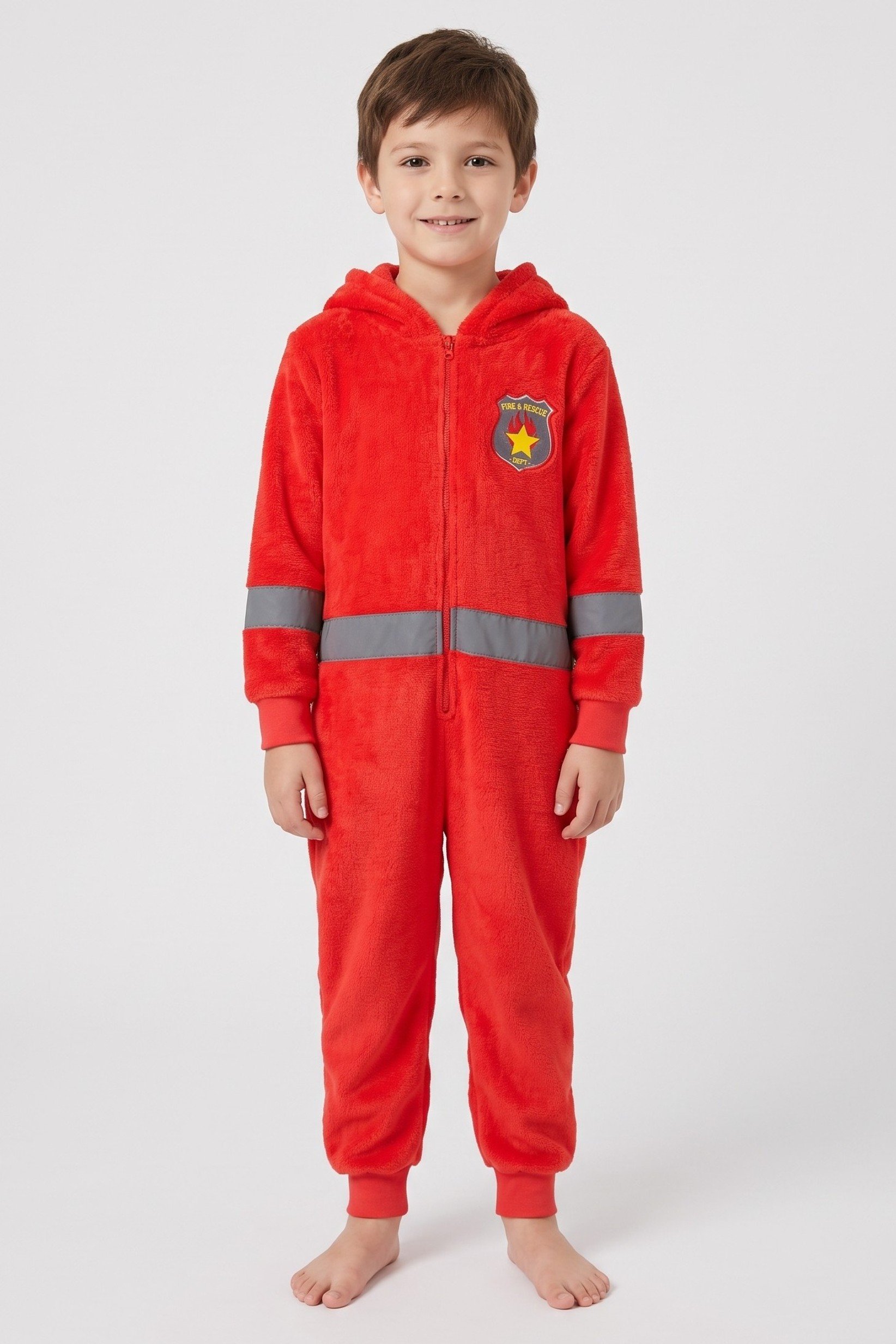 Toddlers Boy Allover Print Long Sleeve Sleepwear, Orange