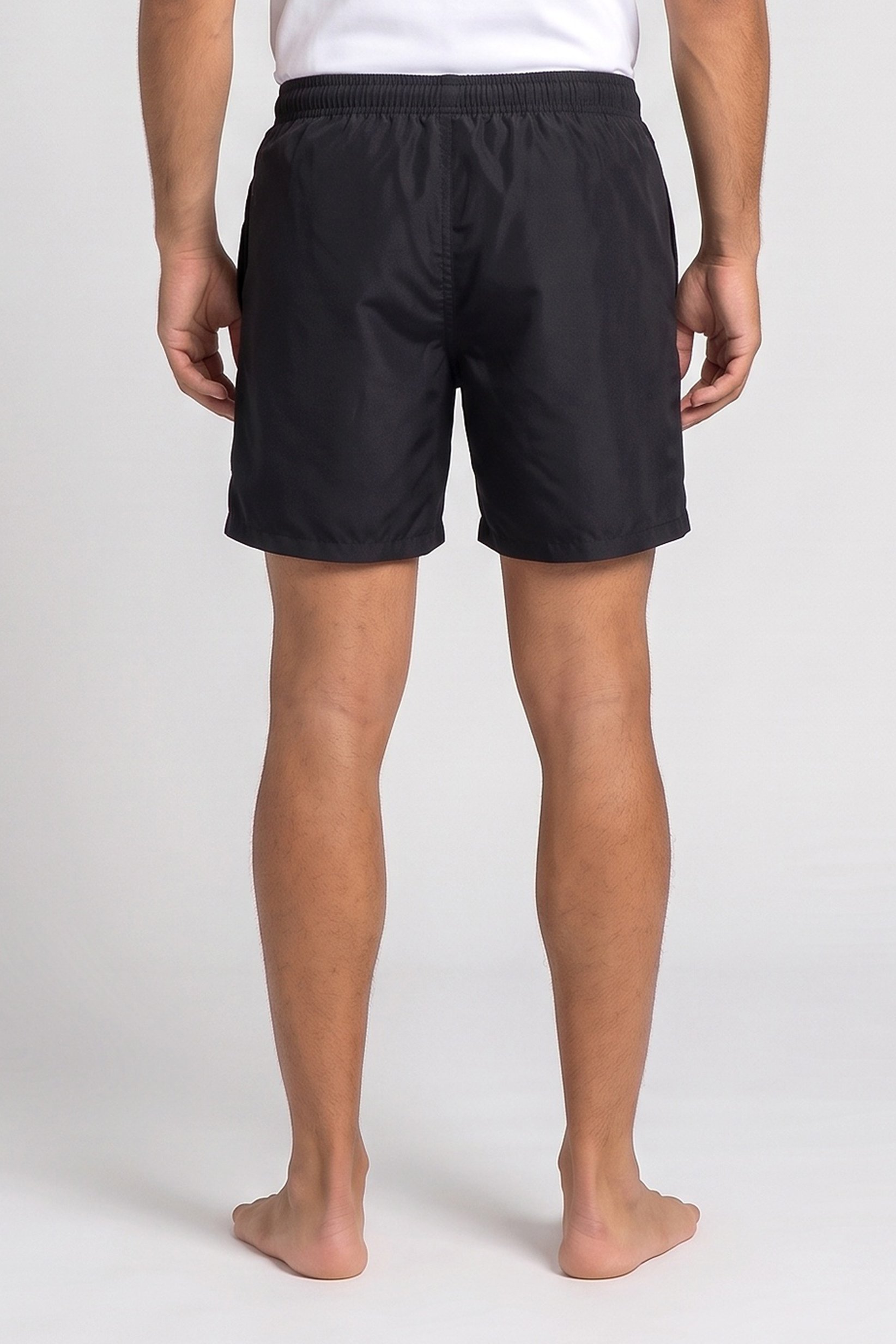 Men Brand Logo Board Shorts, Black