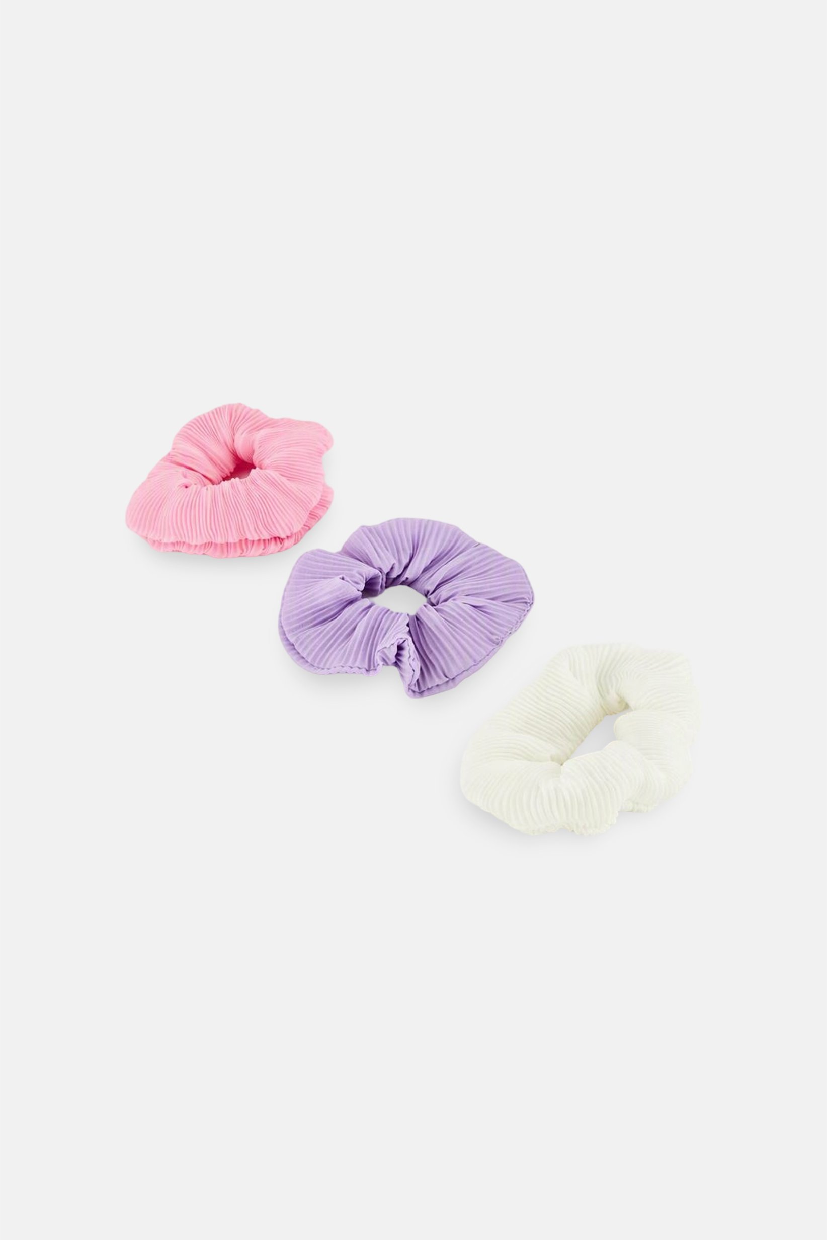 Kids Girl 3 Pcs Textured Scrunchies, Multicolor