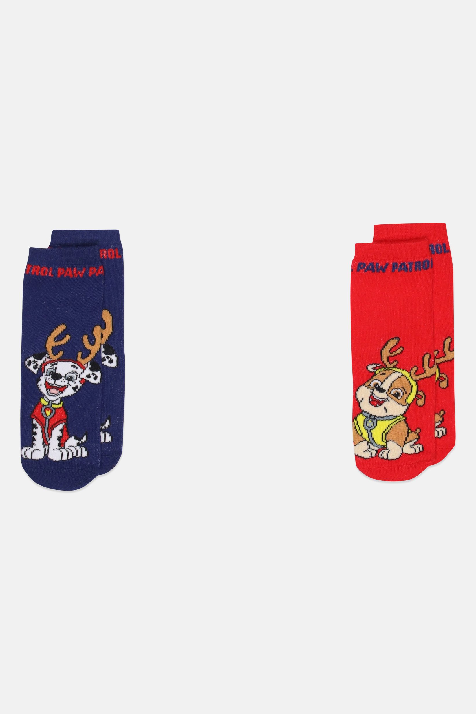Toddlers Boy 2 Pairs Paw Patrol Crew Socks, Multicolor