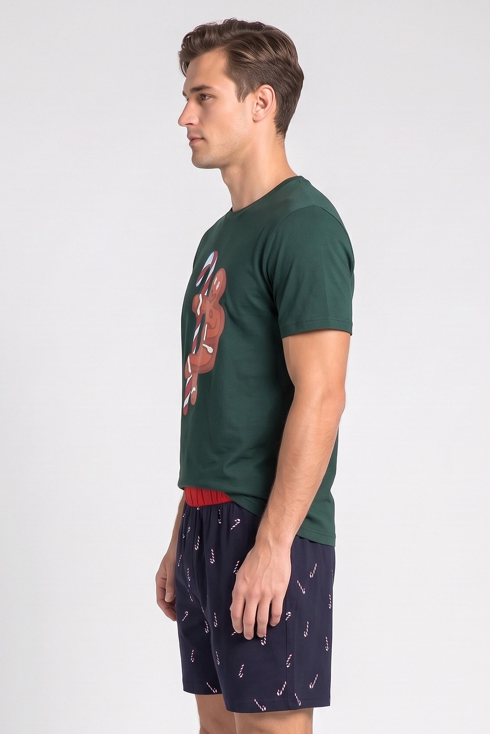 Men 2 Pieces Graphic Print T-Shirt And Short Set, Multicolor