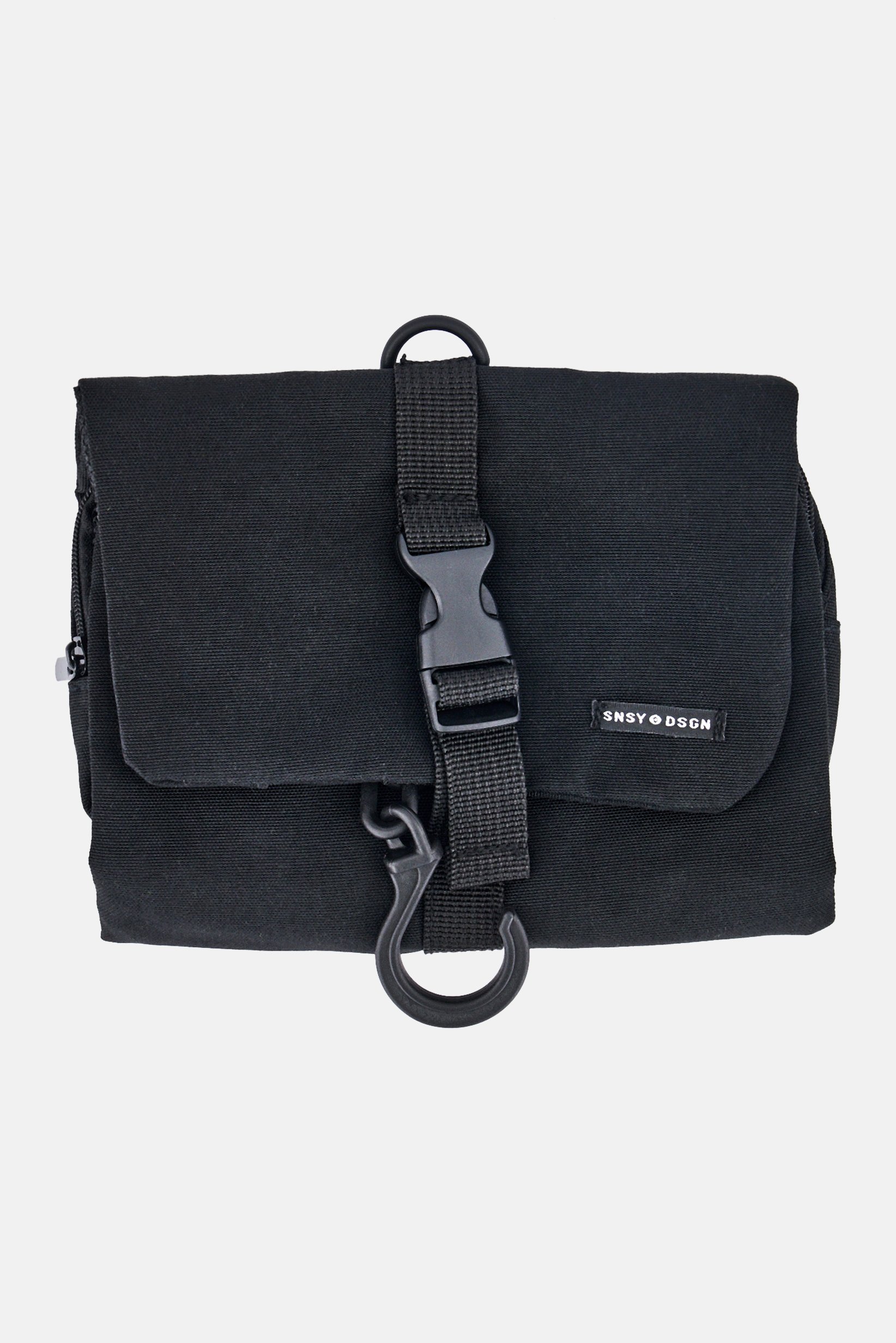 Men Brand Logo Wash Bag, Black
