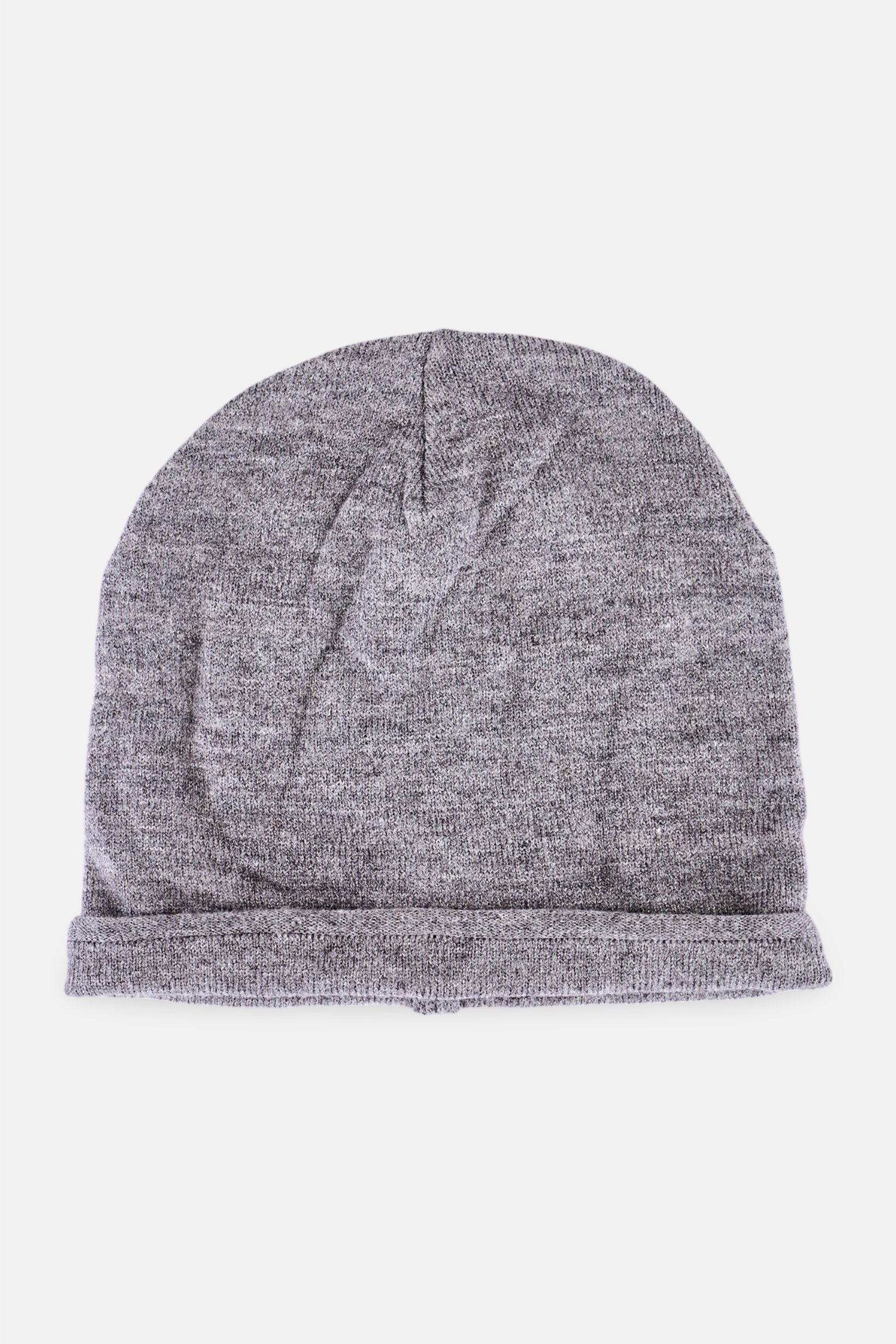 Men Solid Beanie Hat, Grey