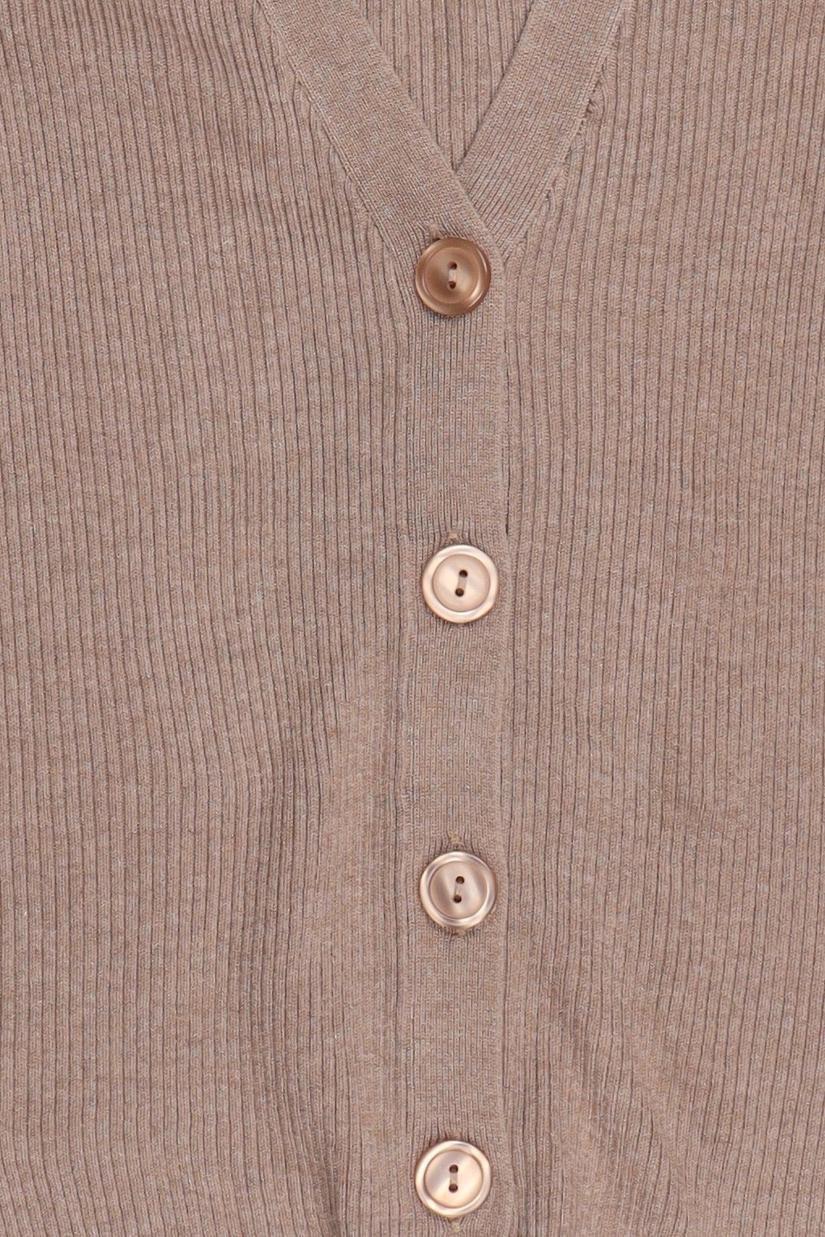 Women V Neck Knitted Cardigan, Taupe