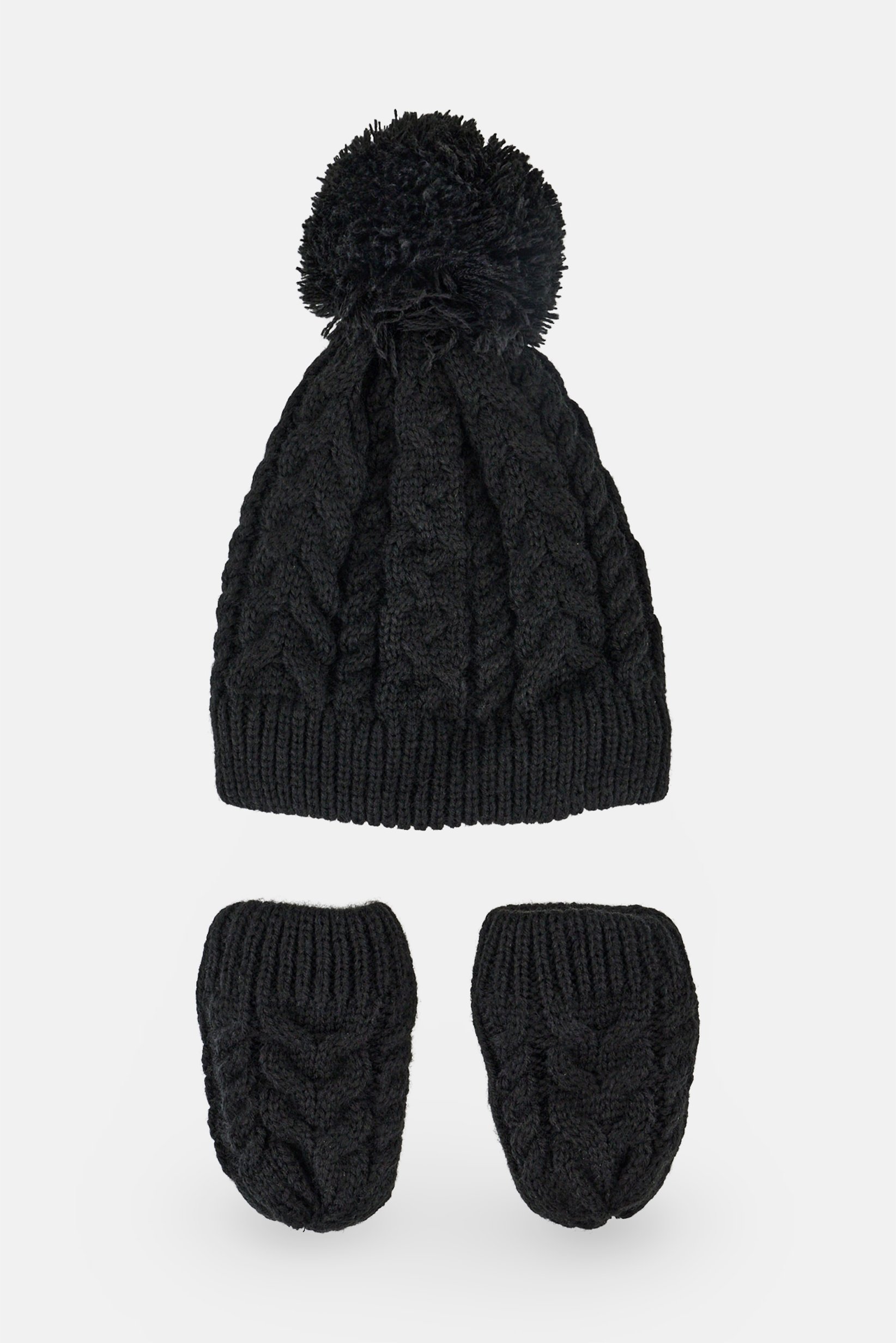 Fox And Bunny Toddlers Girl 2 Pieces Ribbed Bennie Hat, Multicolor