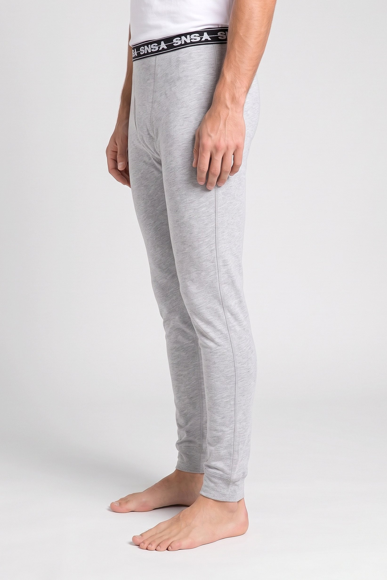 Men 1 Piece Brand Logo Sleepwear Pants, Light Grey