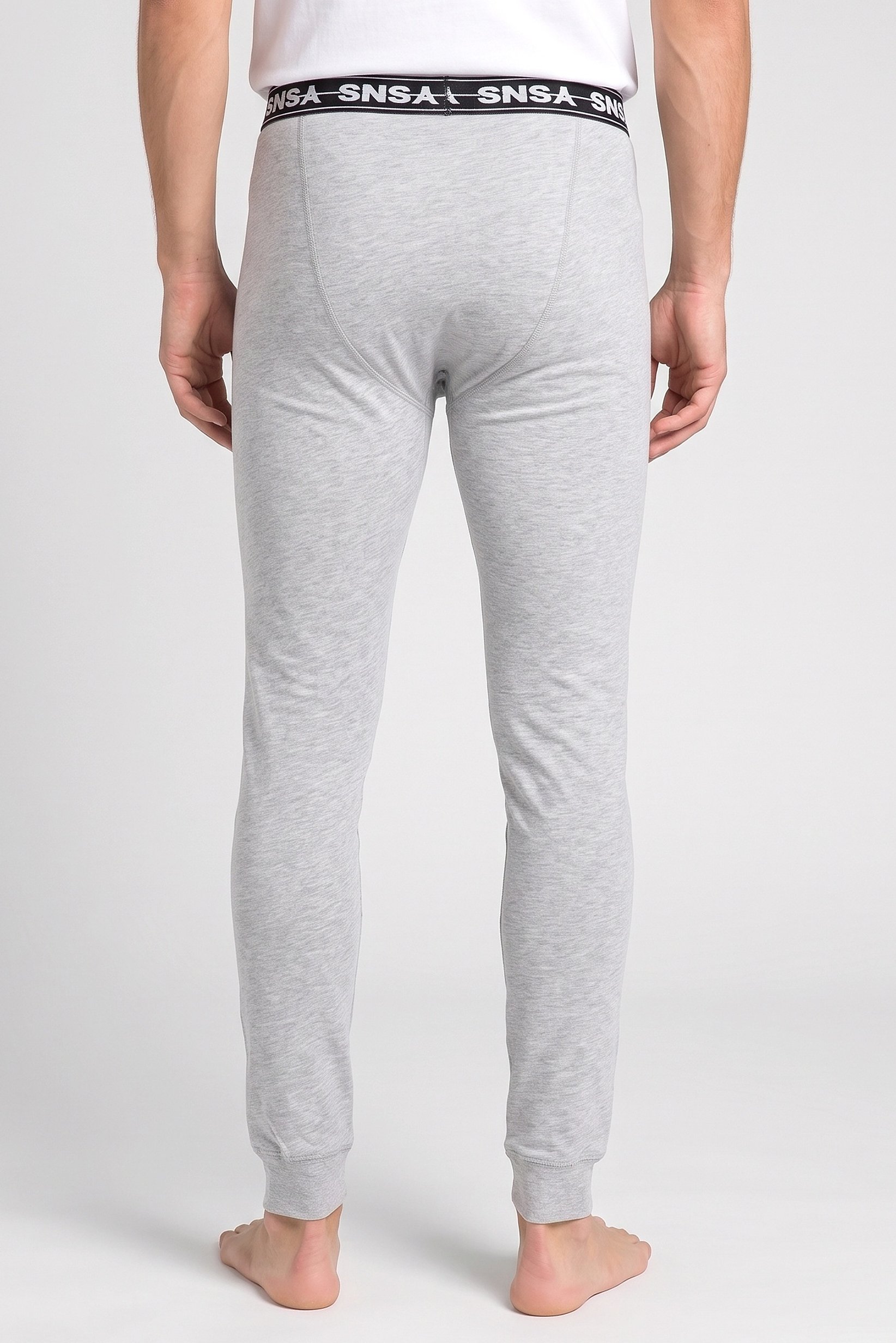 Men 1 Piece Brand Logo Sleepwear Pants, Light Grey