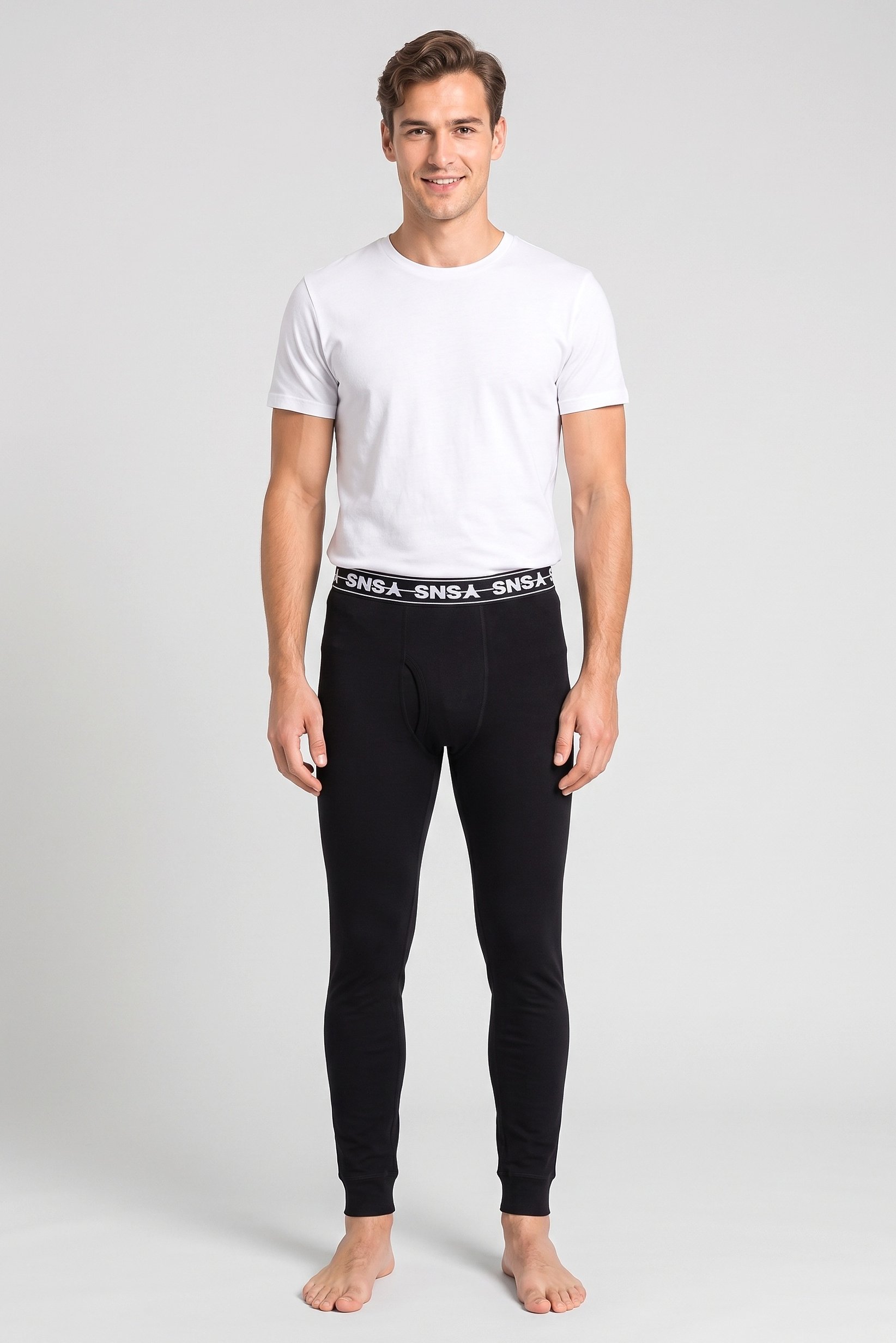 Men 1 Piece Brand Logo Leggings, Black