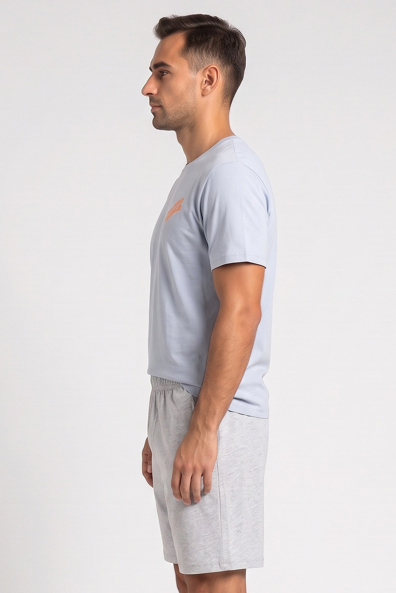 Men 2 Pieces Graphic Print T-Shirt And Shorts Sleepwear Set, Multicolor