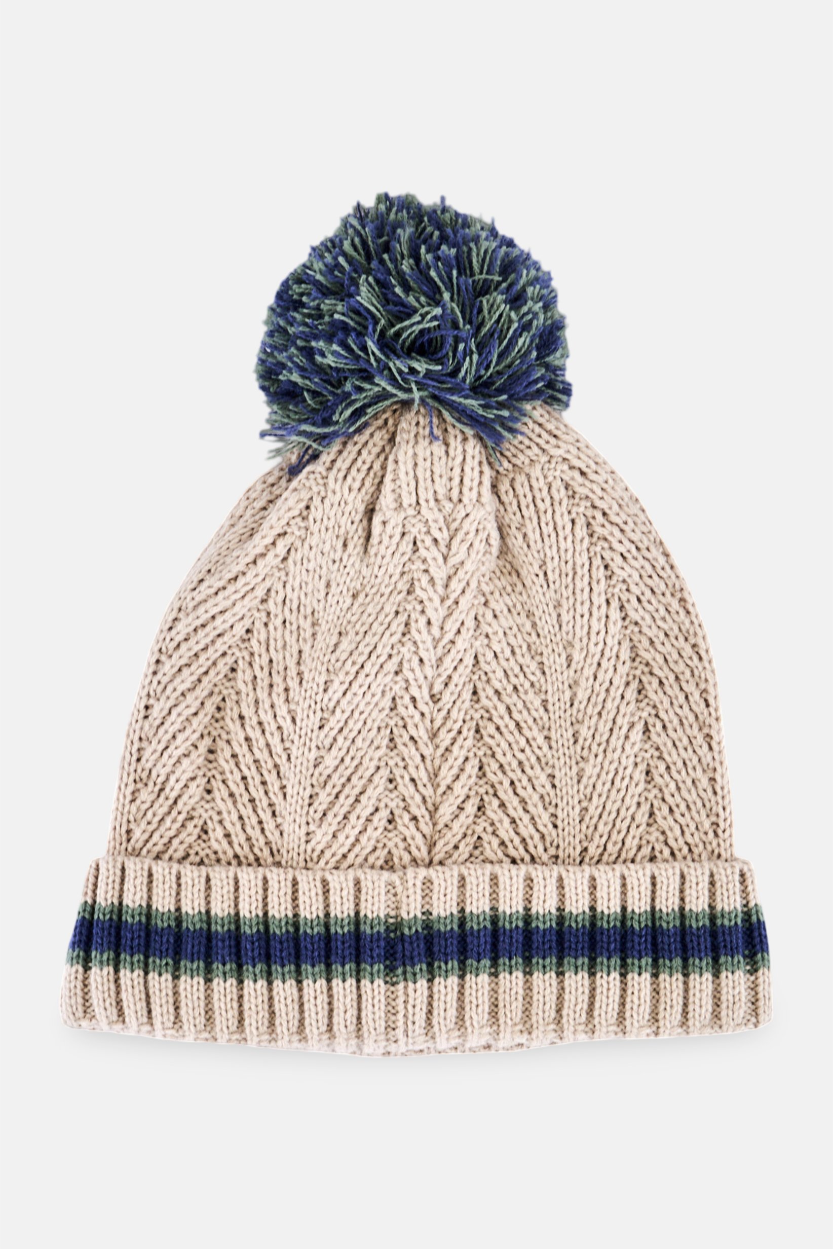 Men Knitted Beanie Hat, Beige