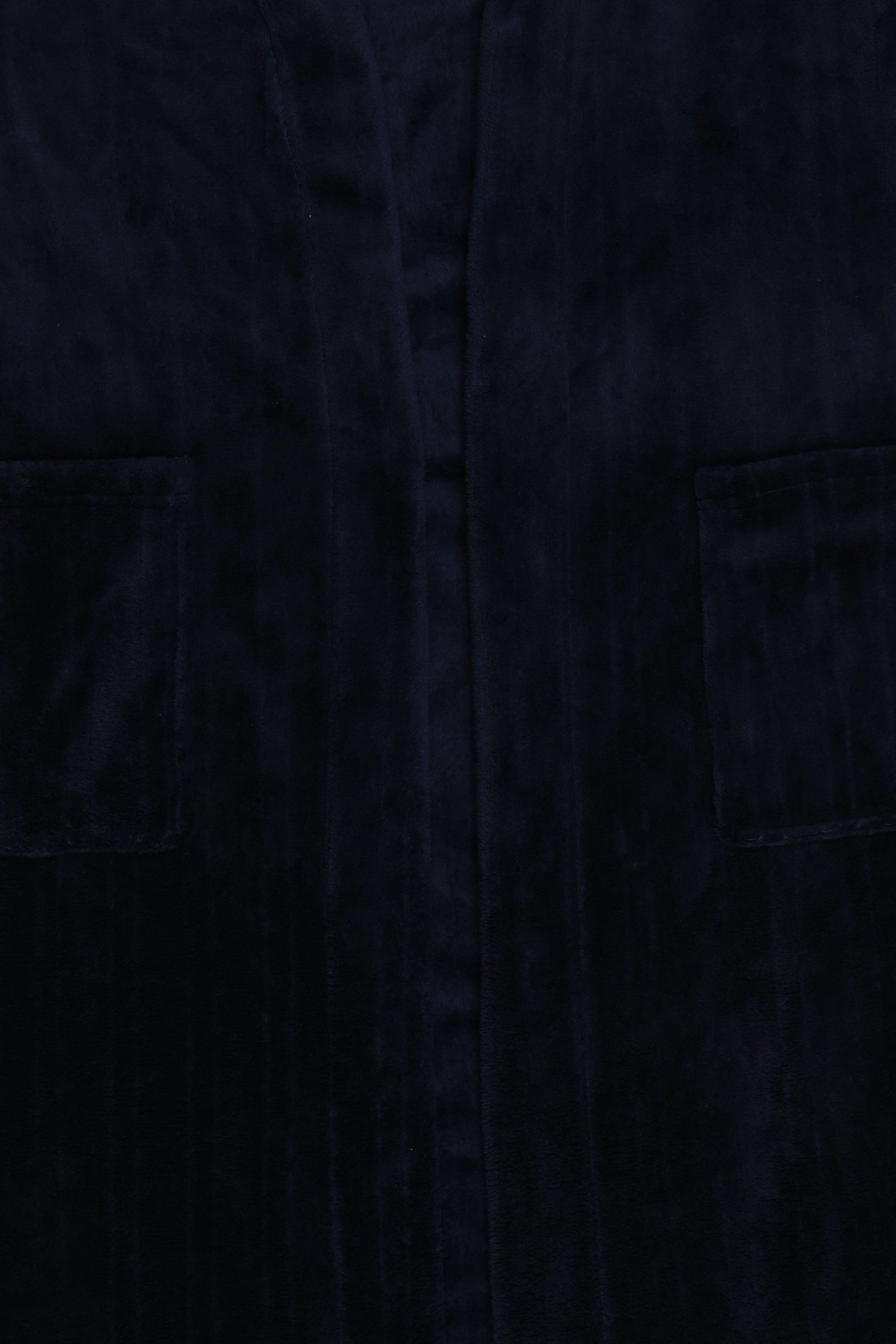Men Textured Bath Robe, Dark Navy