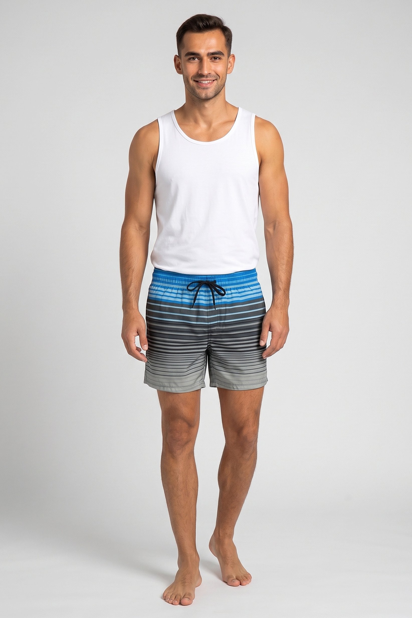 Men Stripe Board Shorts, Multicolor