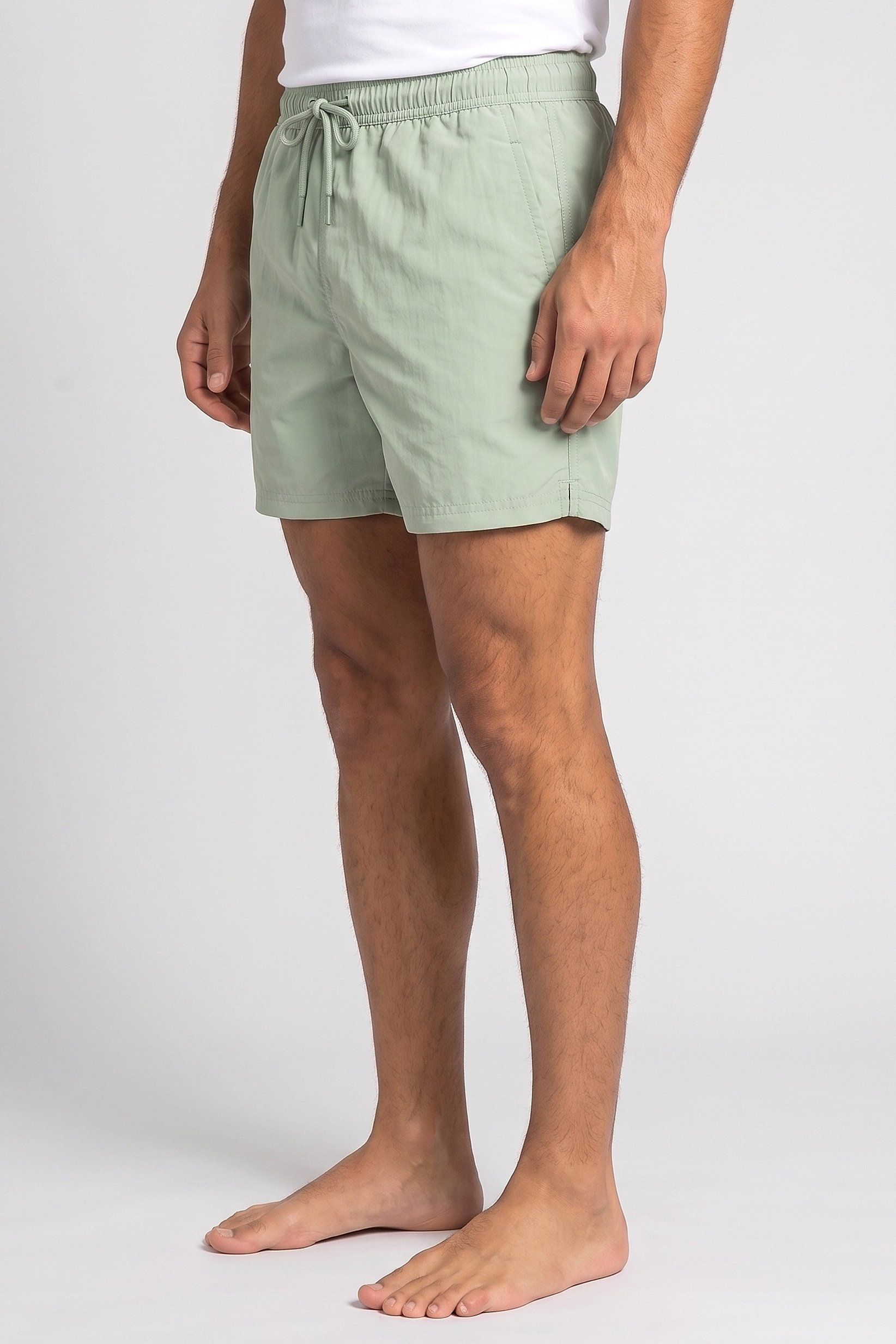 Men Solid Print Board Shorts, Sage