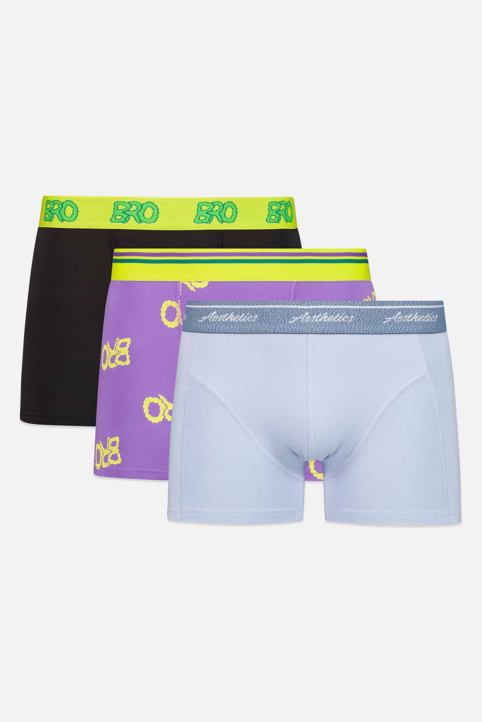 Men 3 Pieces Graphic Print Boxers, Multicolor