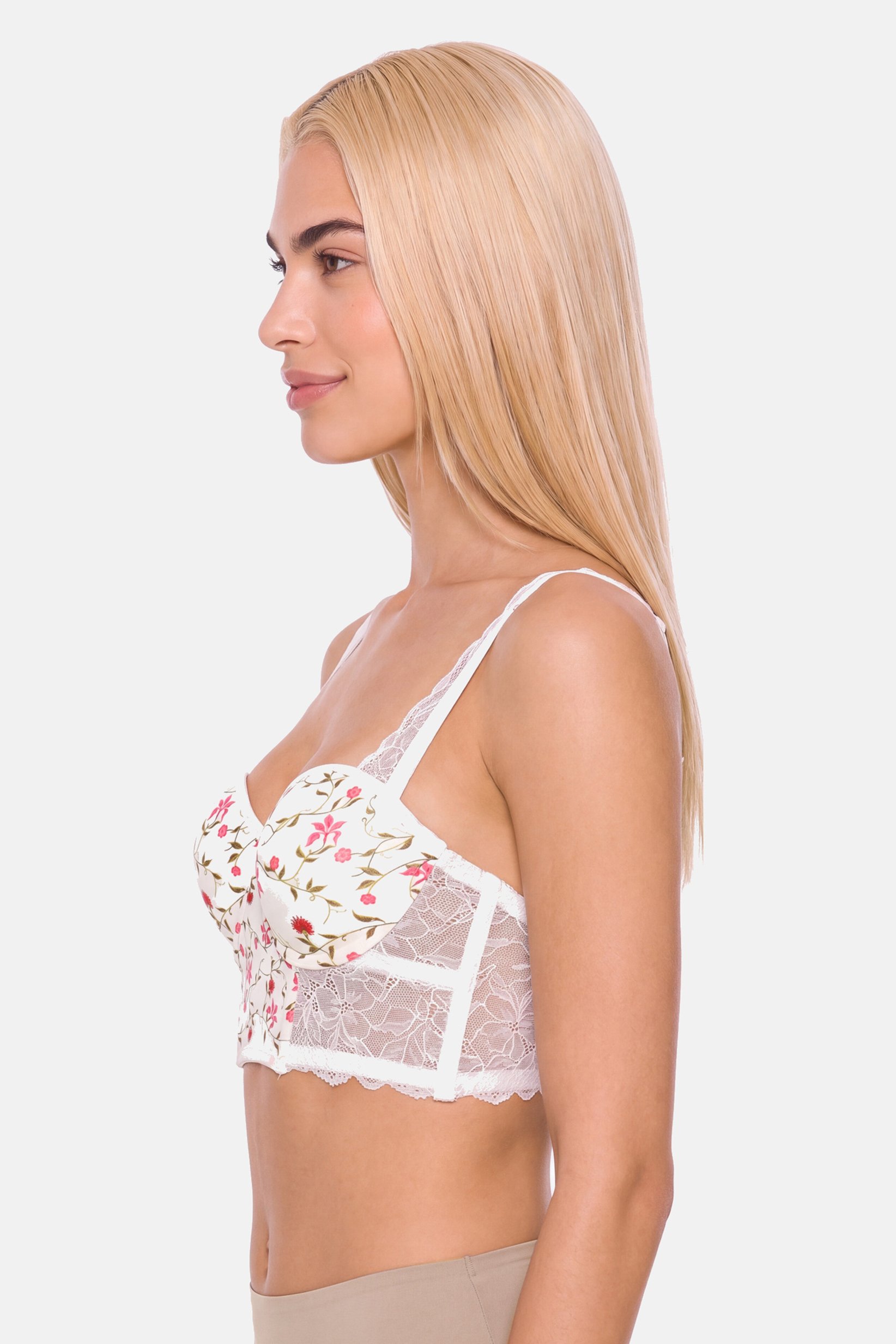 Women Floral Print Wired Padded Bra, Multicolor