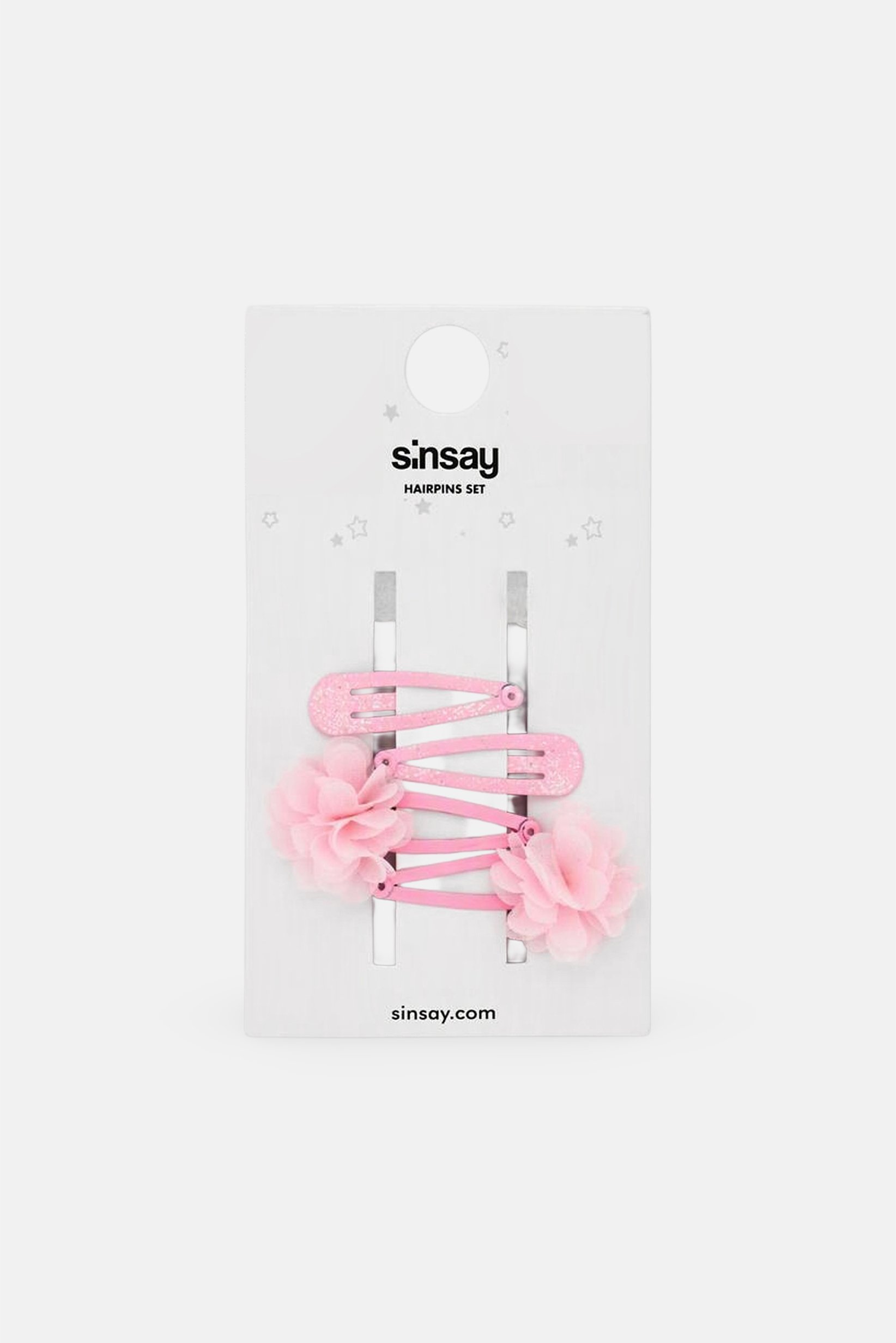 Kids Girl 4 Pcs Textured Hairpins Set, Pink