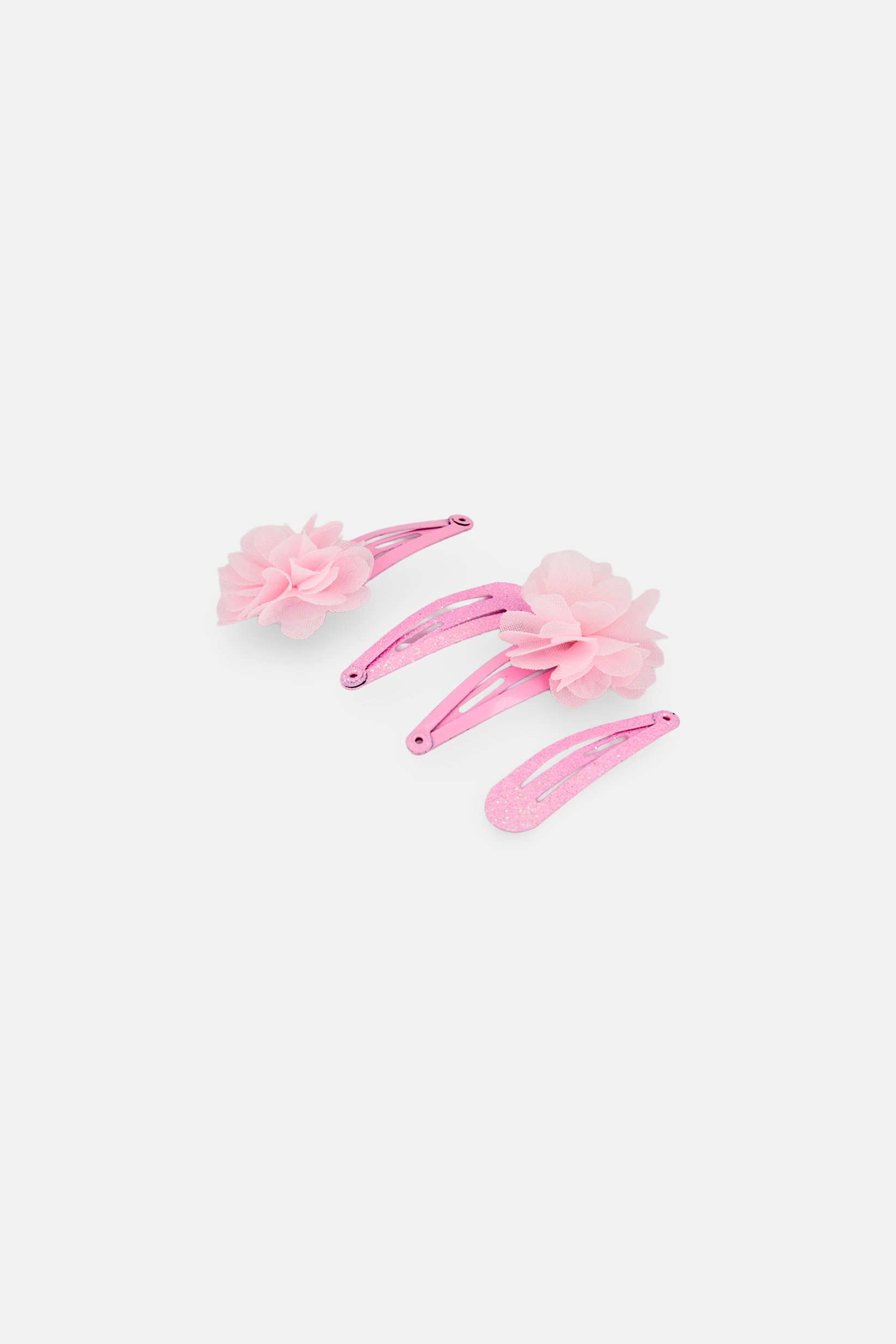 Kids Girl 4 Pcs Textured Hairpins Set, Pink