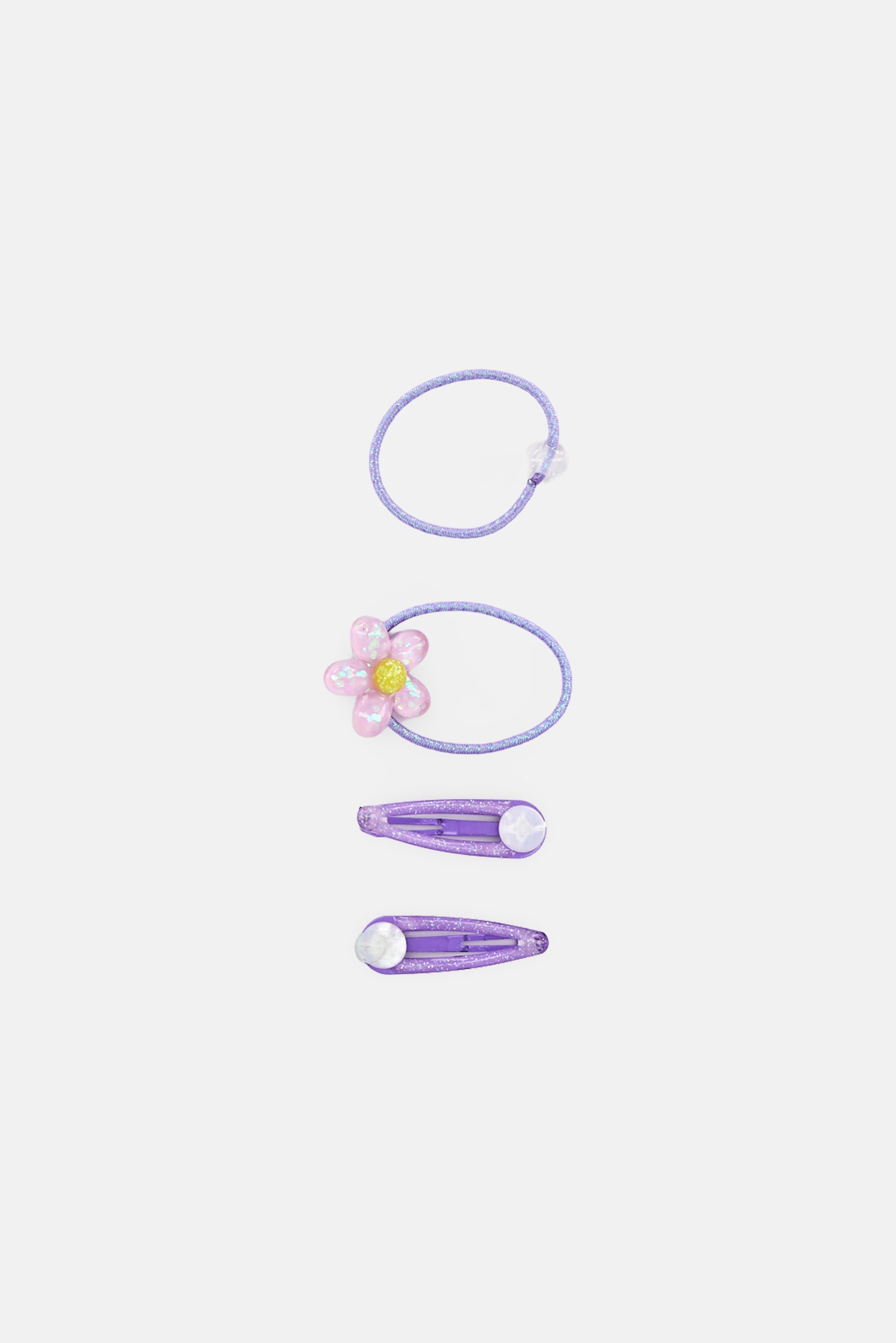 Kids Girl 2 Pieces Hairpin And Hair Elastic Set, Lavender