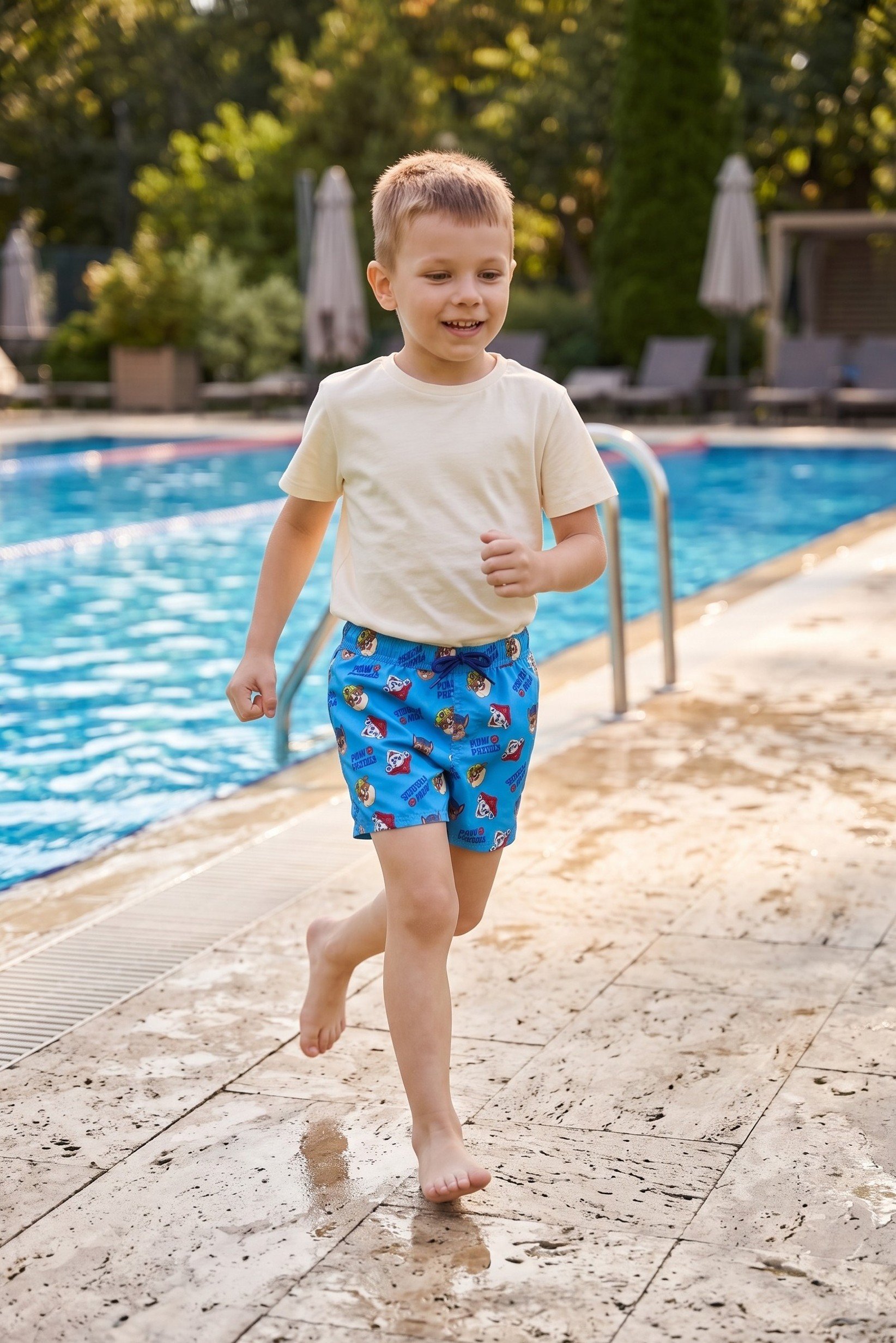 Sinsay x Raw Patrol Toddlers Boy Graphic Print Board Shorts, Blue