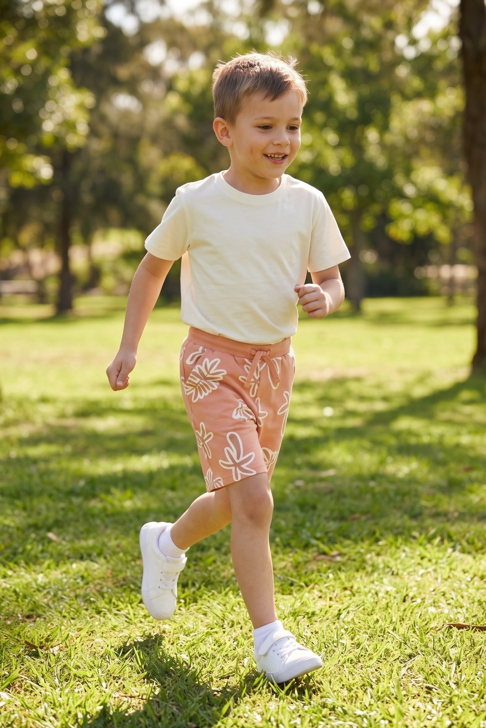 Kids Boy Allover Print Basic Shorts, Multicolor